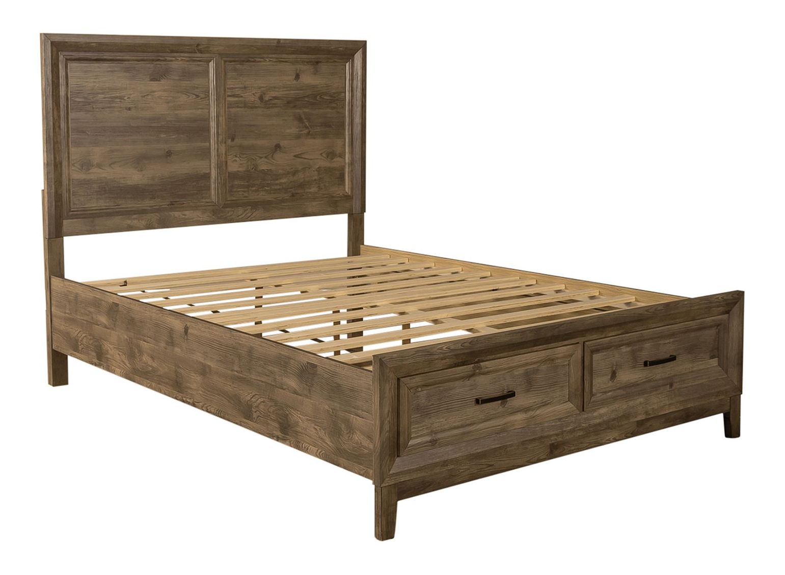 Ridgecrest Wood Storage Bedroom Set | Cobblestone Finish