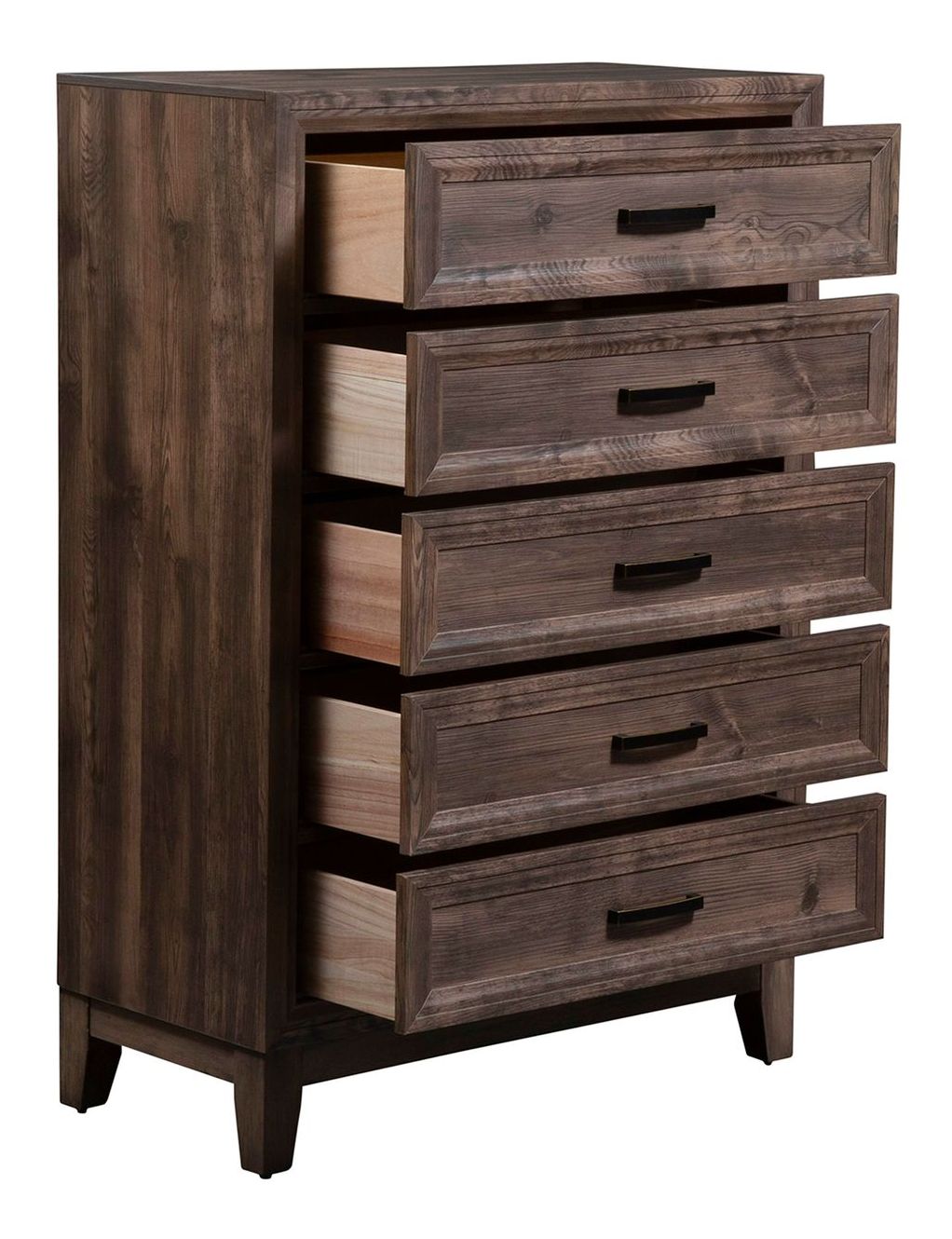 Ridgecrest Wood Storage Bedroom Set | Cobblestone Finish