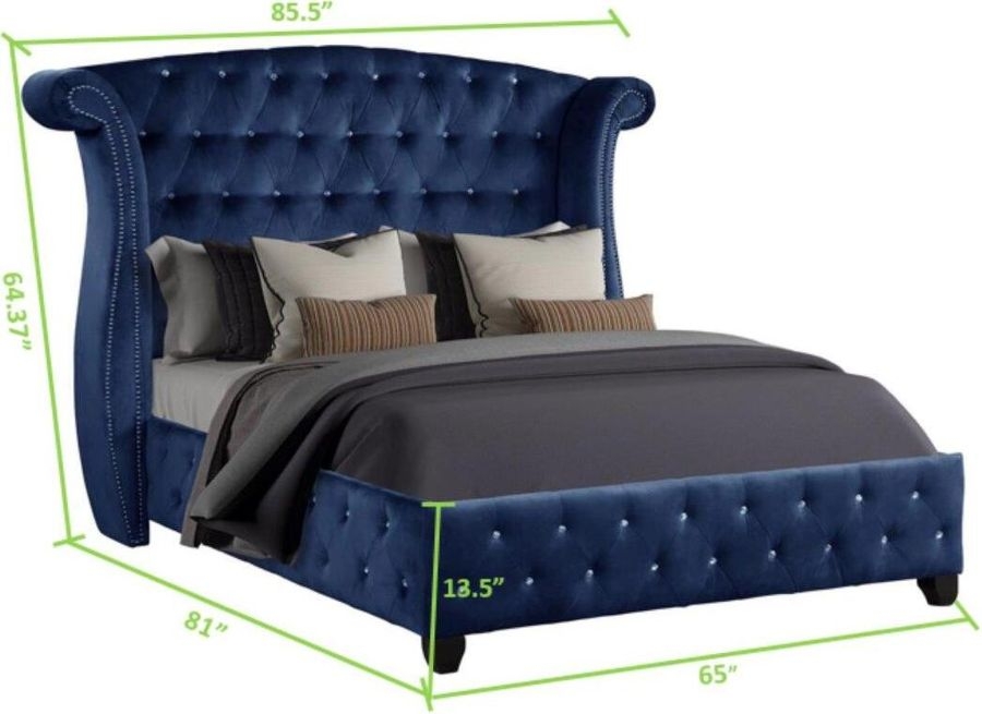 Sophia Fabric Upholstered Queen Size Bed
