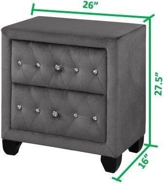 Maya Velvet/Wood Regular Bedroom Set