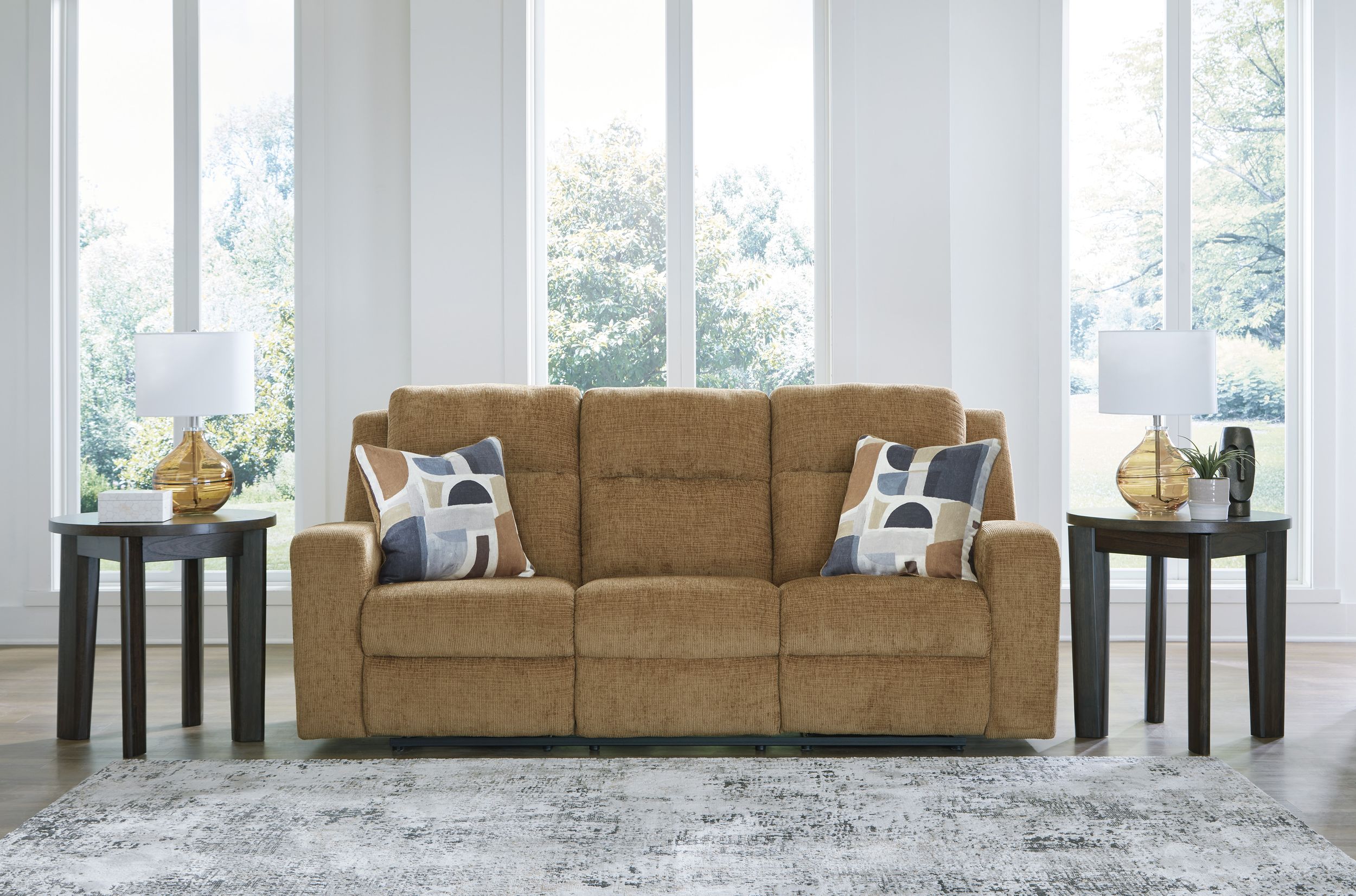 Ashley Kanlow Manual Reclining Sofa Honey
