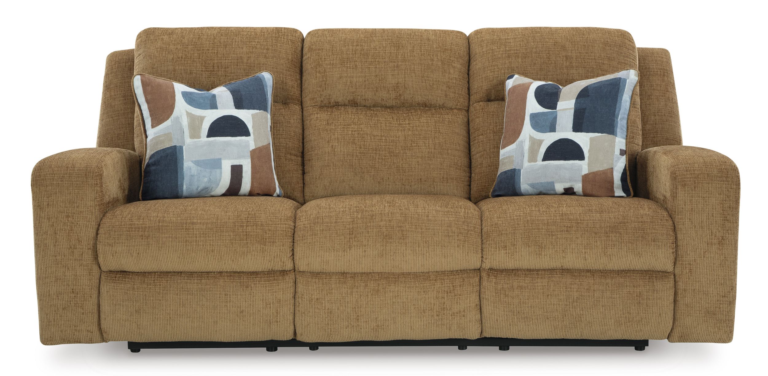 Kanlow Dbl Reclining Loveseat Console Honey