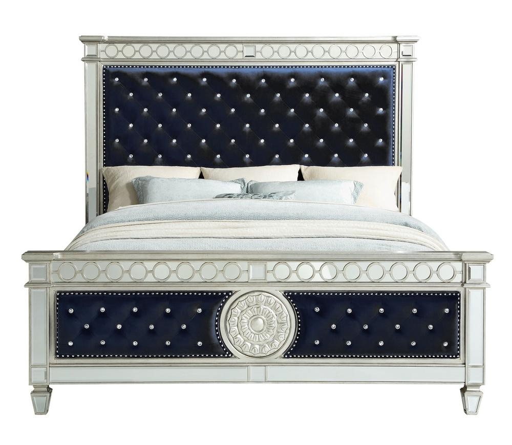 Varian Velvet/Wood Tufted Panel Bed
