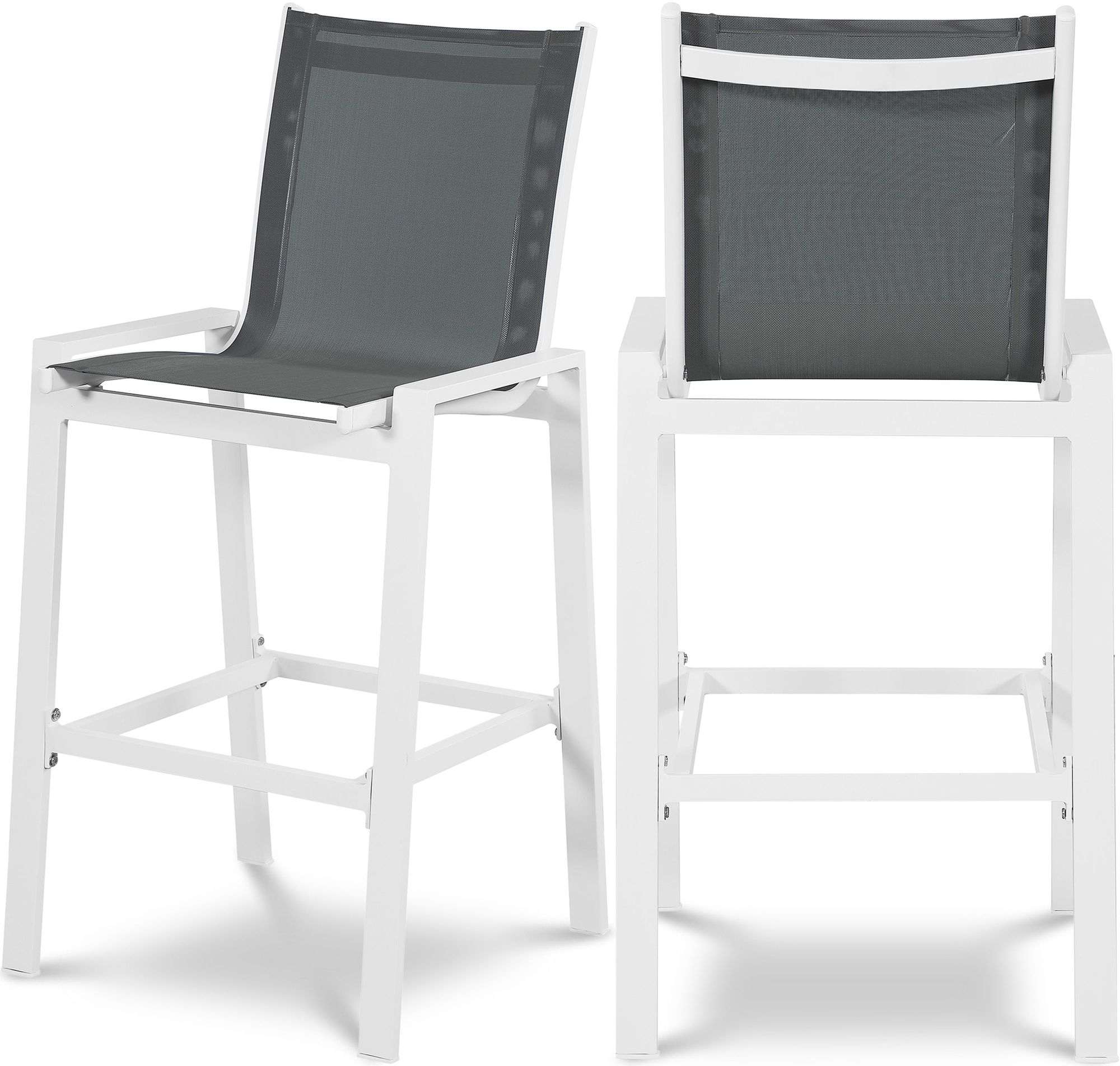 Nizuc Outdoor Patio Mesh Barstool with Aluminum Frame