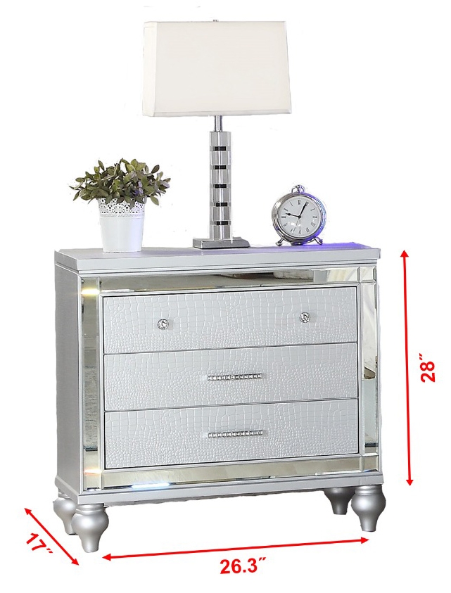 Sterling 3-Drawer Wood Veneer Nightstand