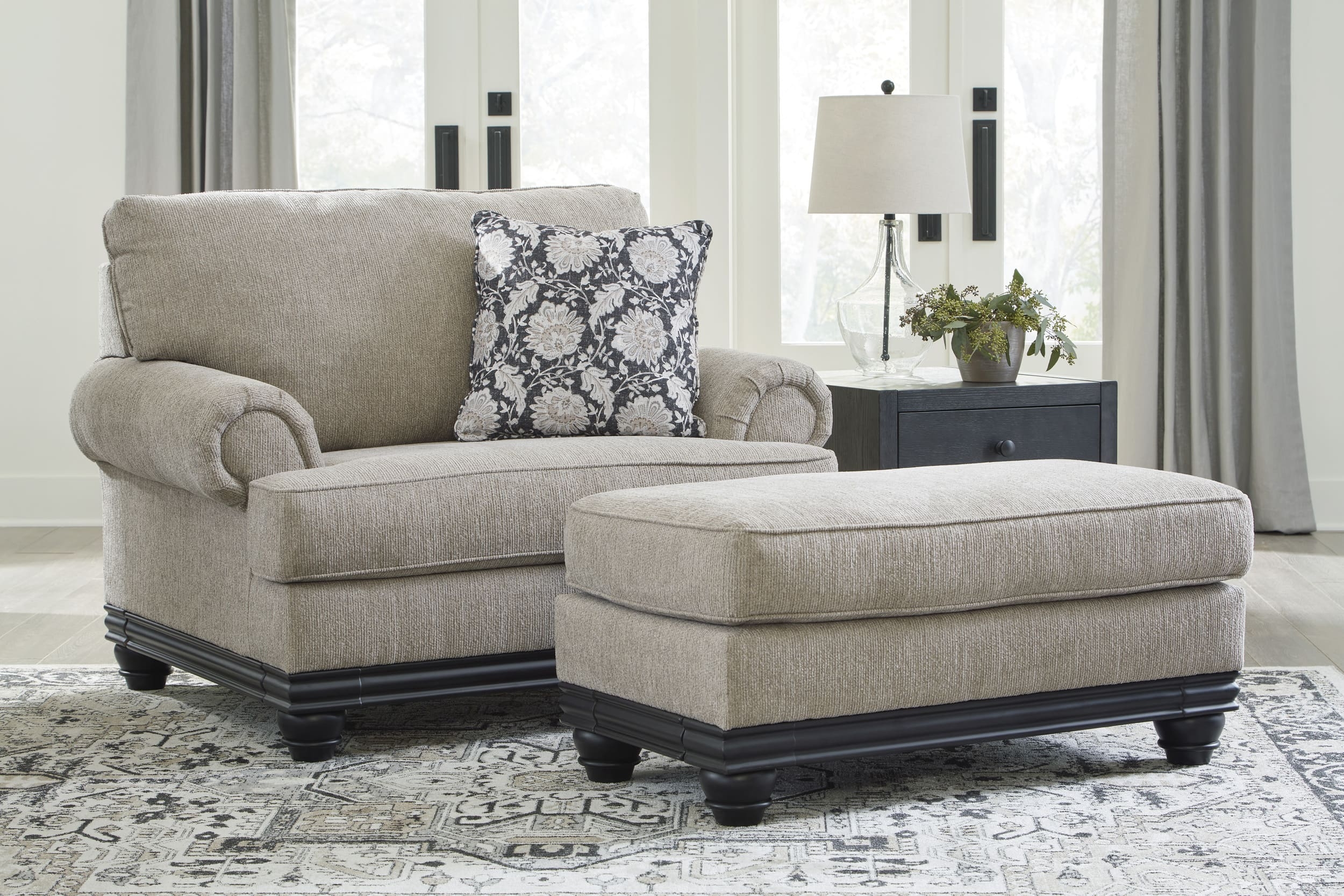Ashley Elbiani Oversized Chair And Ottoman