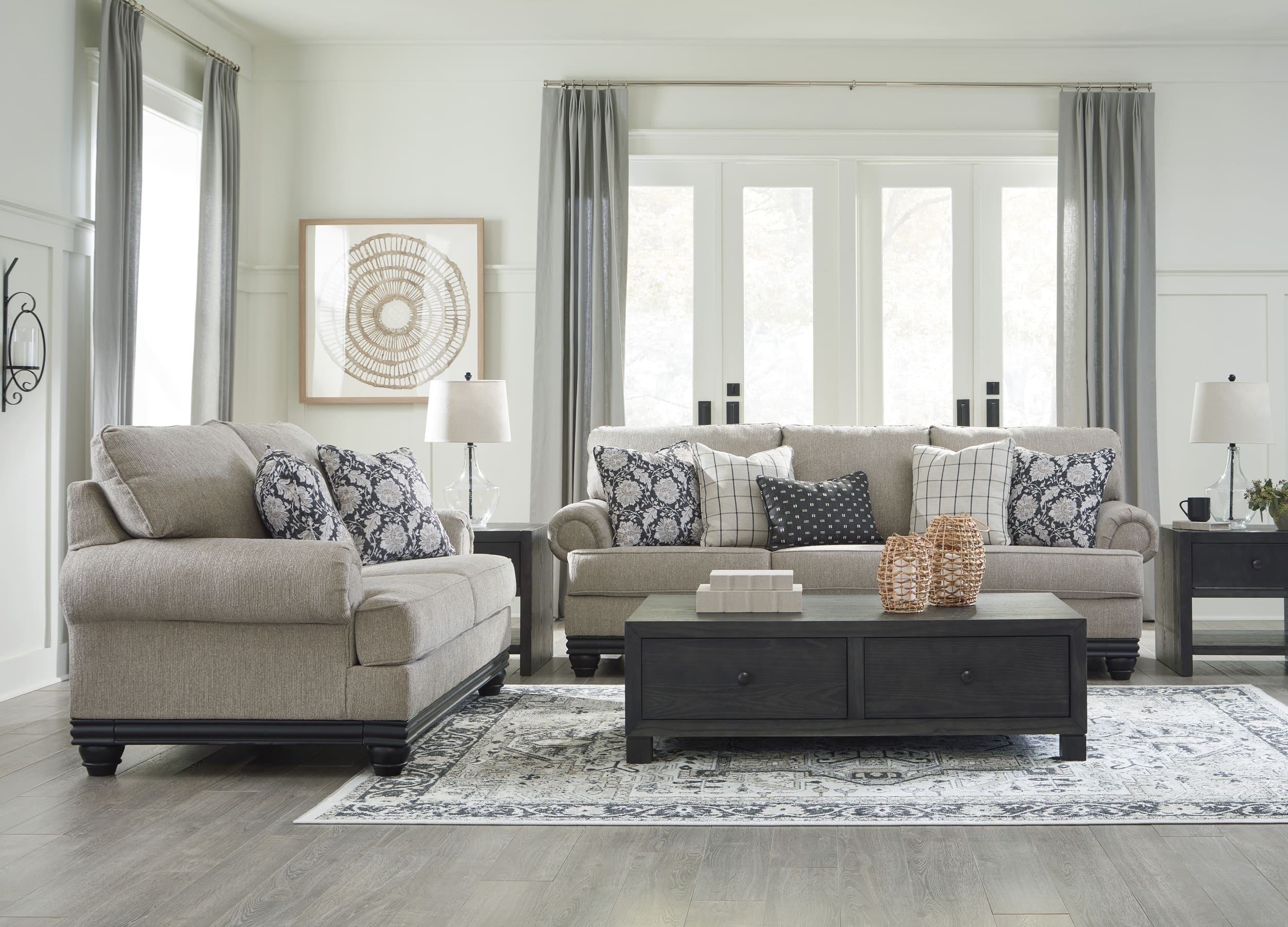Ashley Elbiani Sofa, Loveseat And Center Table