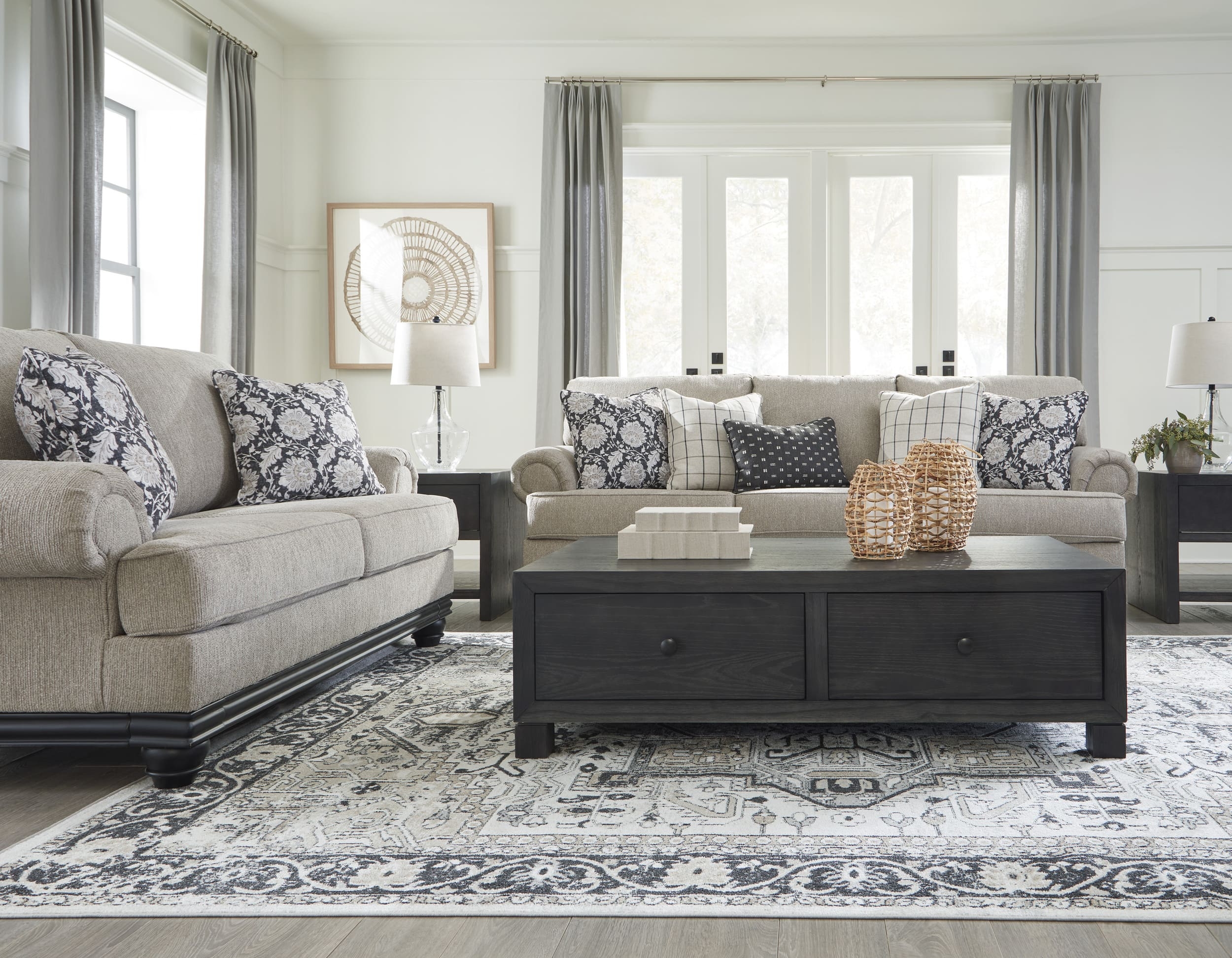 Ashley Elbiani Sofa, Loveseat And Center table