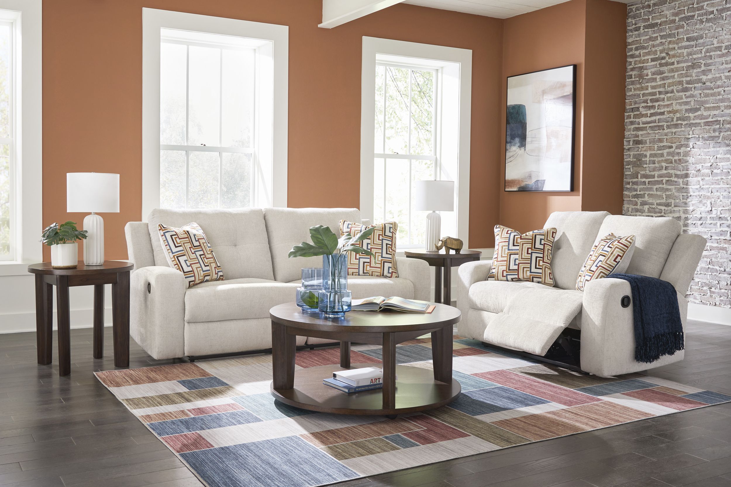 Danum Polyester Reclining Living Room Set