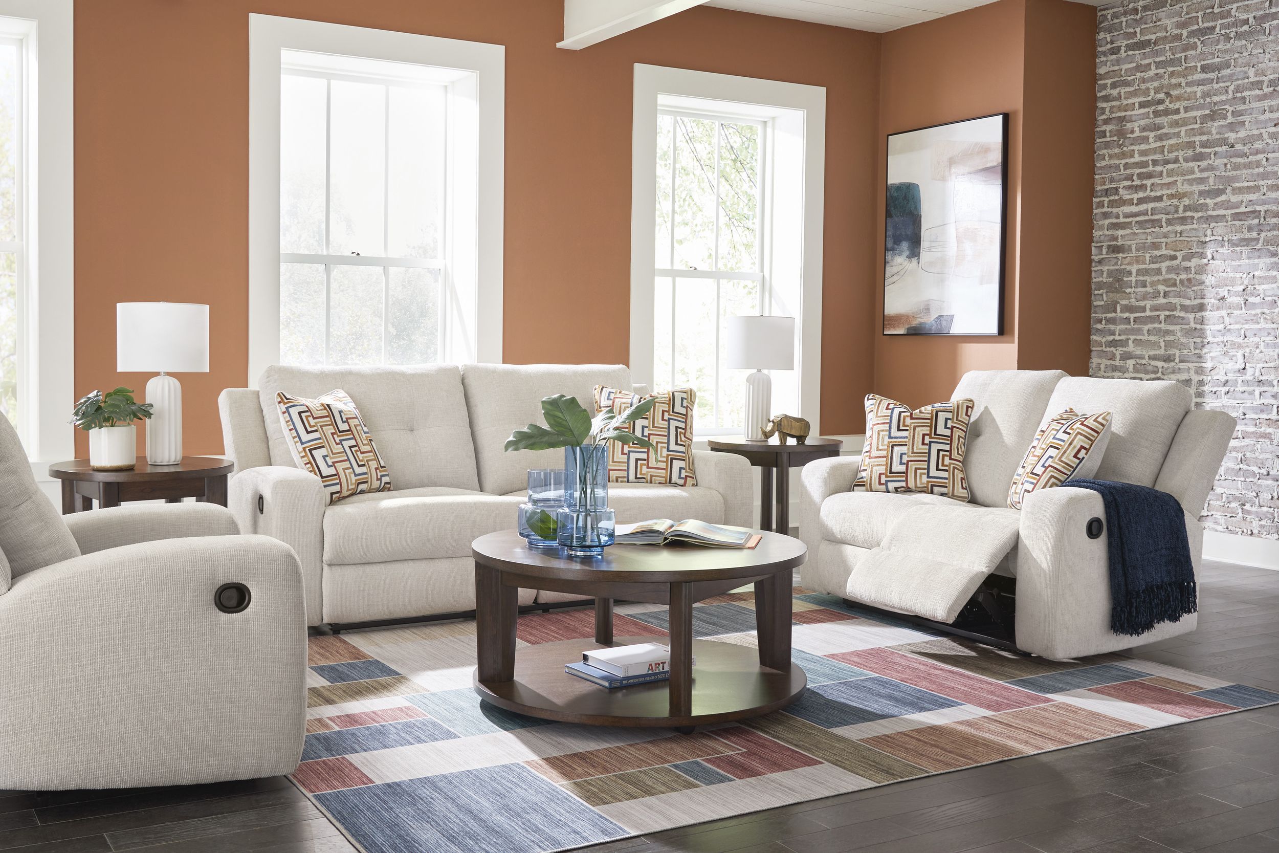 Danum Polyester Reclining Living Room Set