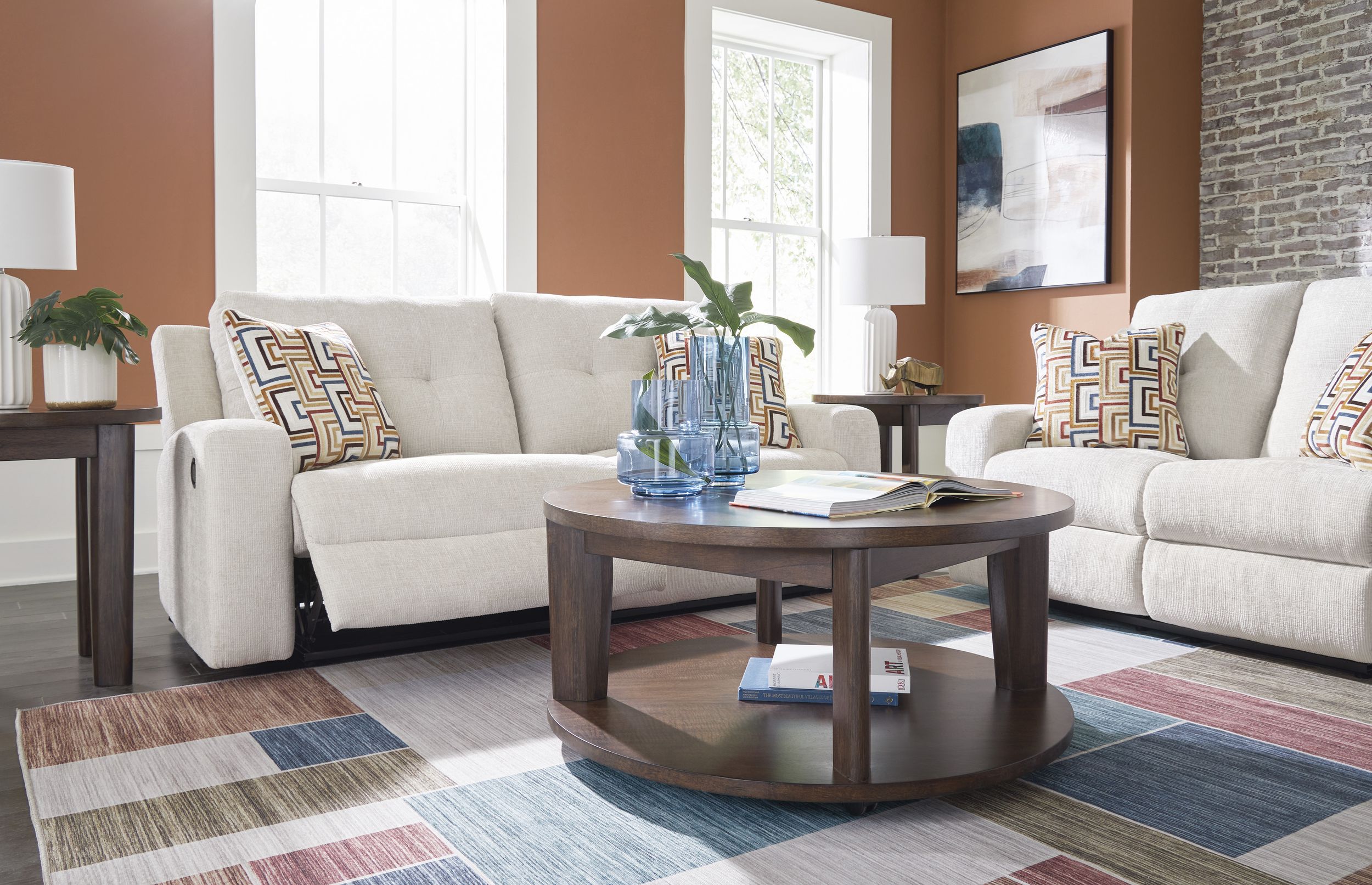 Danum Polyester Reclining Living Room Set