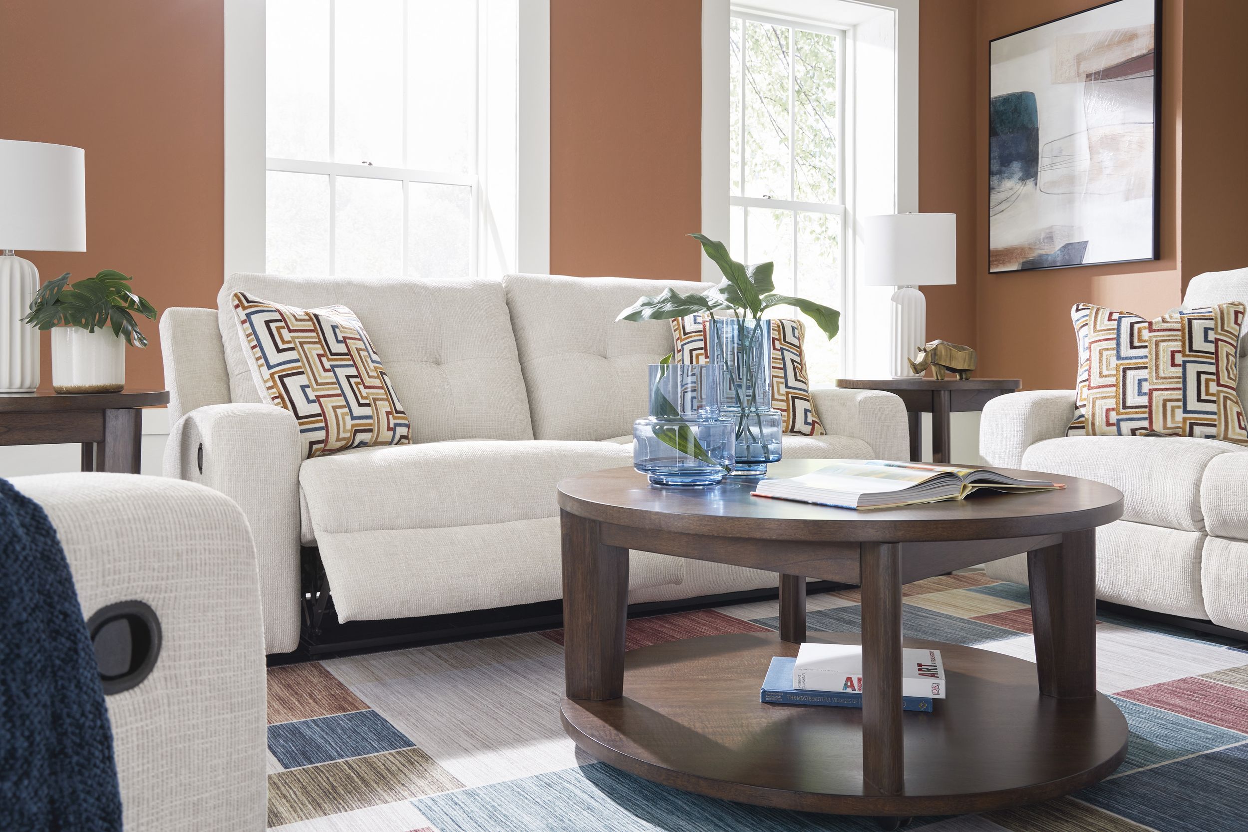 Danum Polyester Reclining Living Room Set