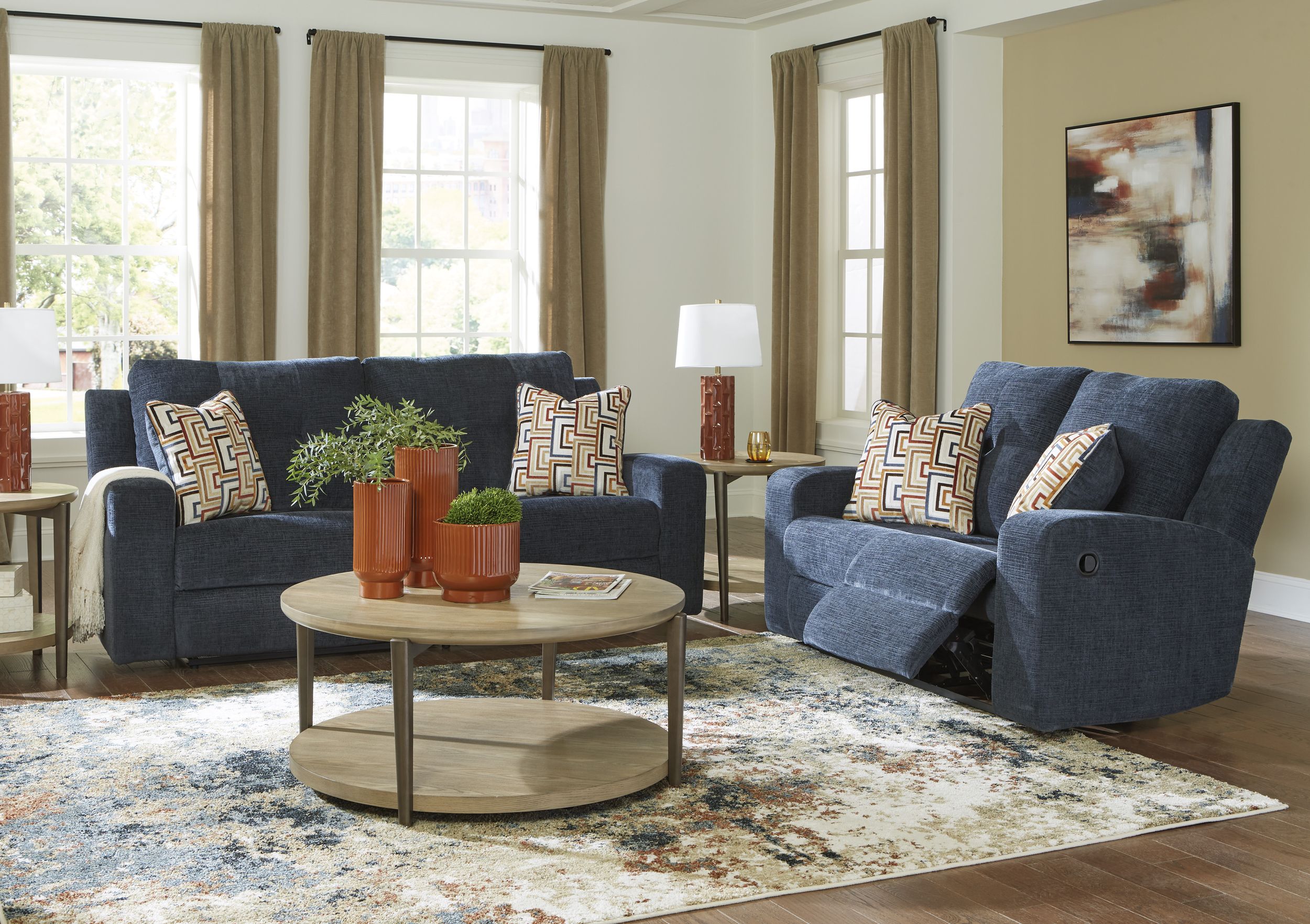 Danum Polyester Reclining Living Room Set