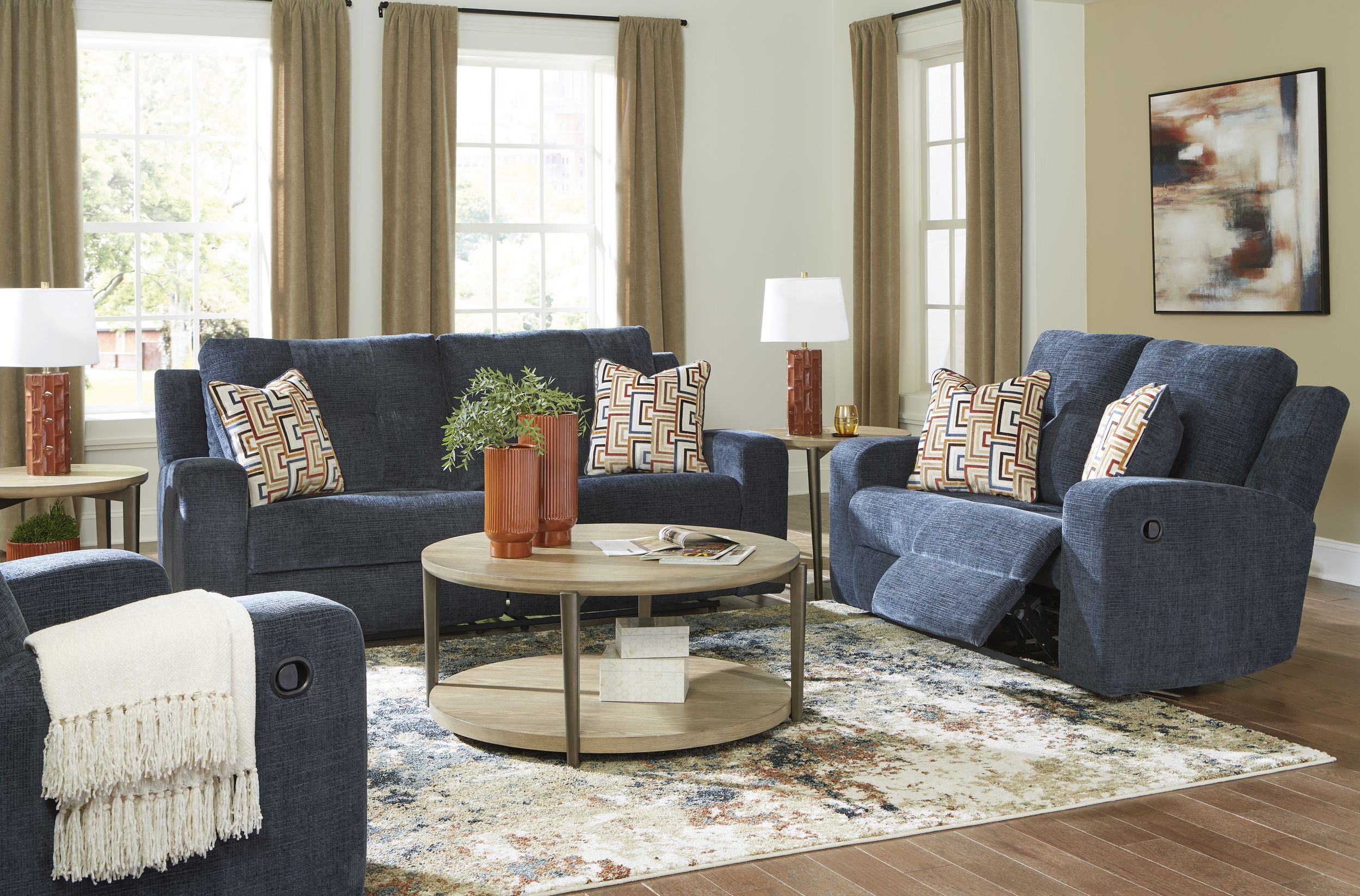 Danum Reclining Loveseat and Sofa Living Room Set 