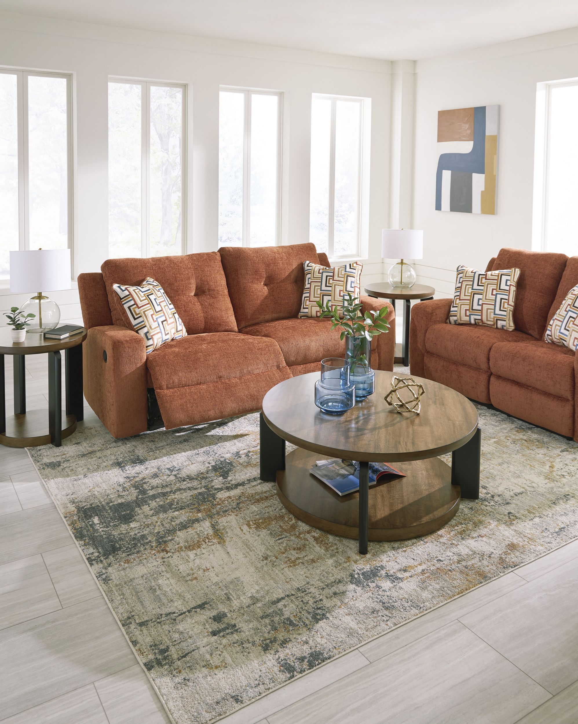 Danum Polyester Reclining Living Room Set