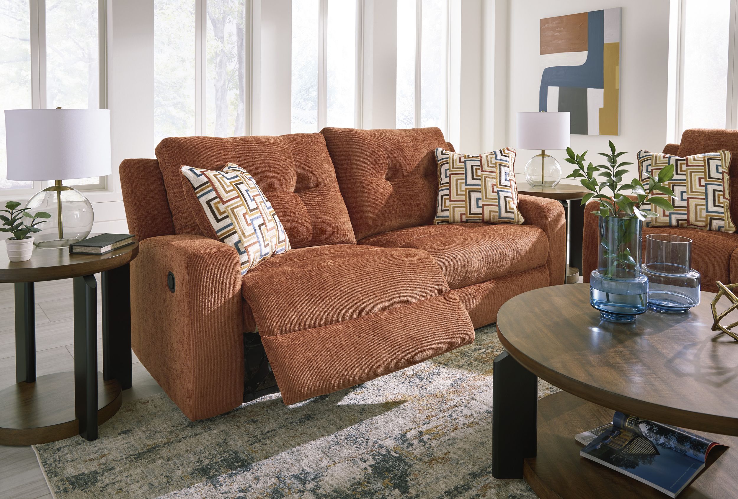Danum Polyester Reclining Living Room Set