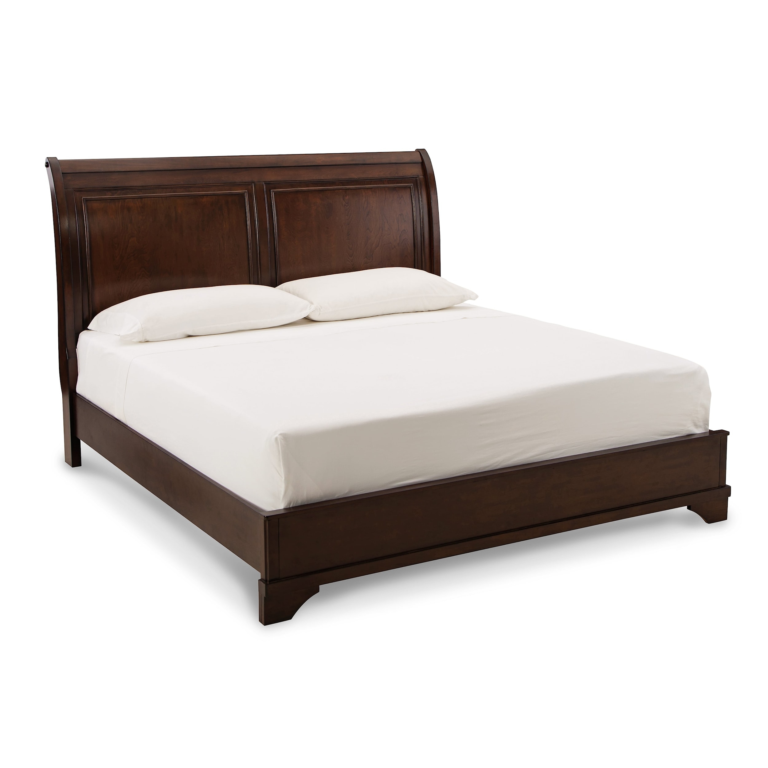 Brookbauer Wood Veneer Queen Size Sleigh Bed