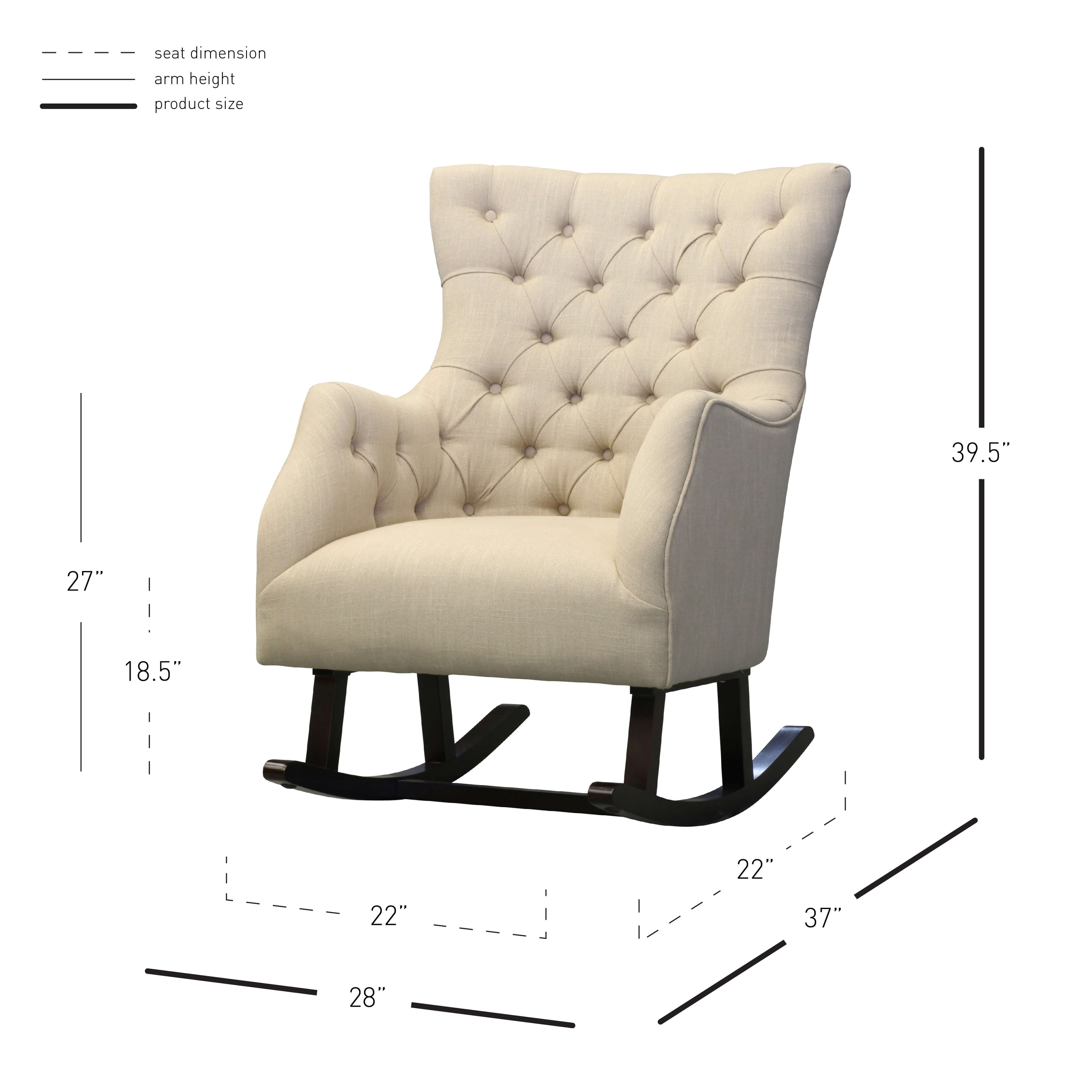 Abigail KD Fabric Tufted Rocking Chair