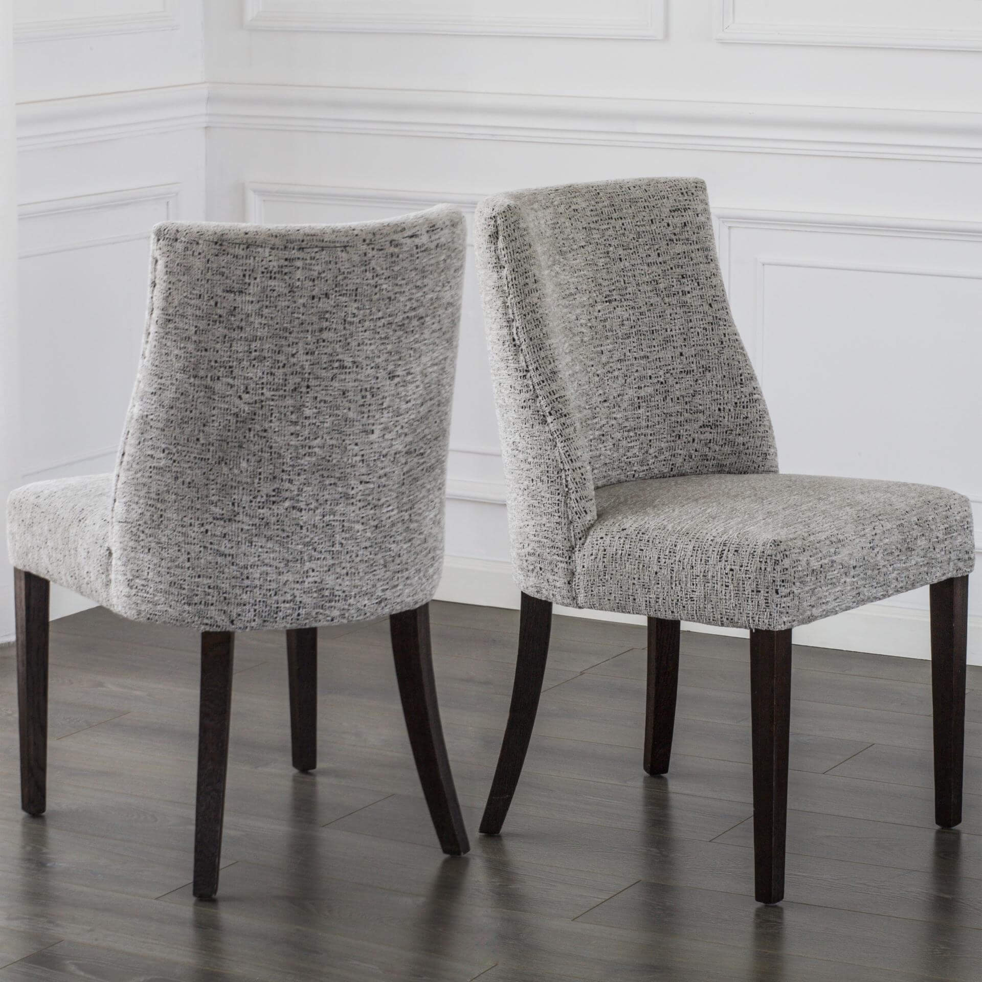 New Paris Fabric Dining Chair, Dark Brown Legs