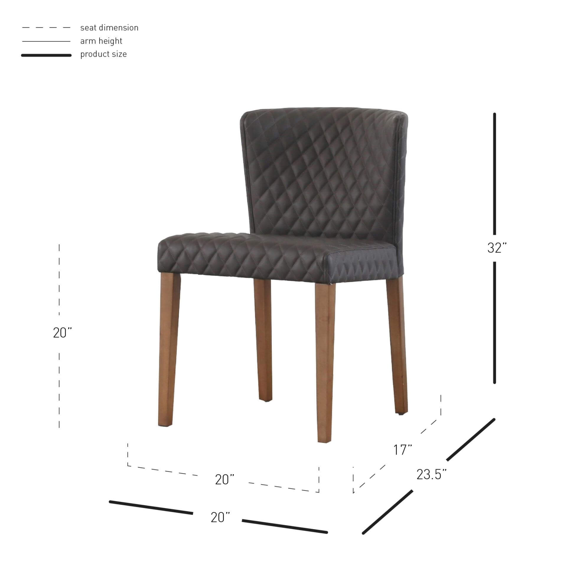 Albie KD Diamond Stitching PU Dining Chair