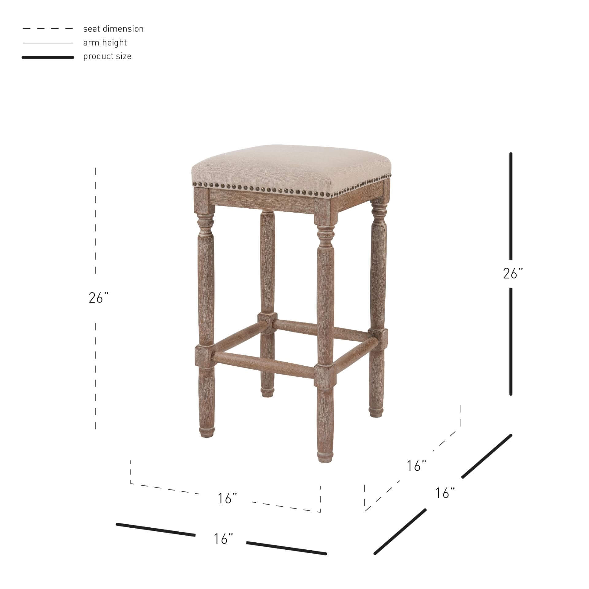 Ernie KD Fabric Counter Stool