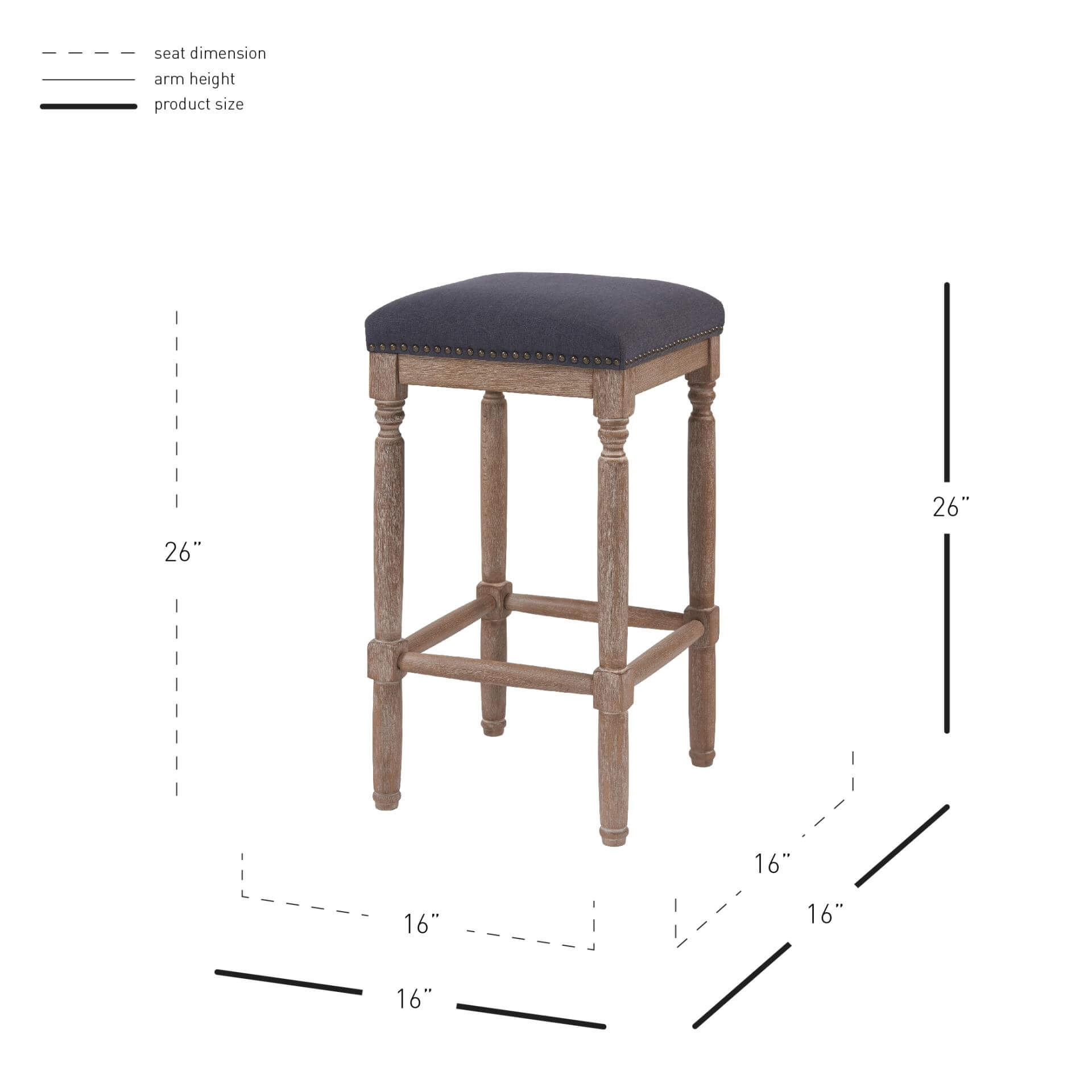 Ernie KD Fabric Counter Stool