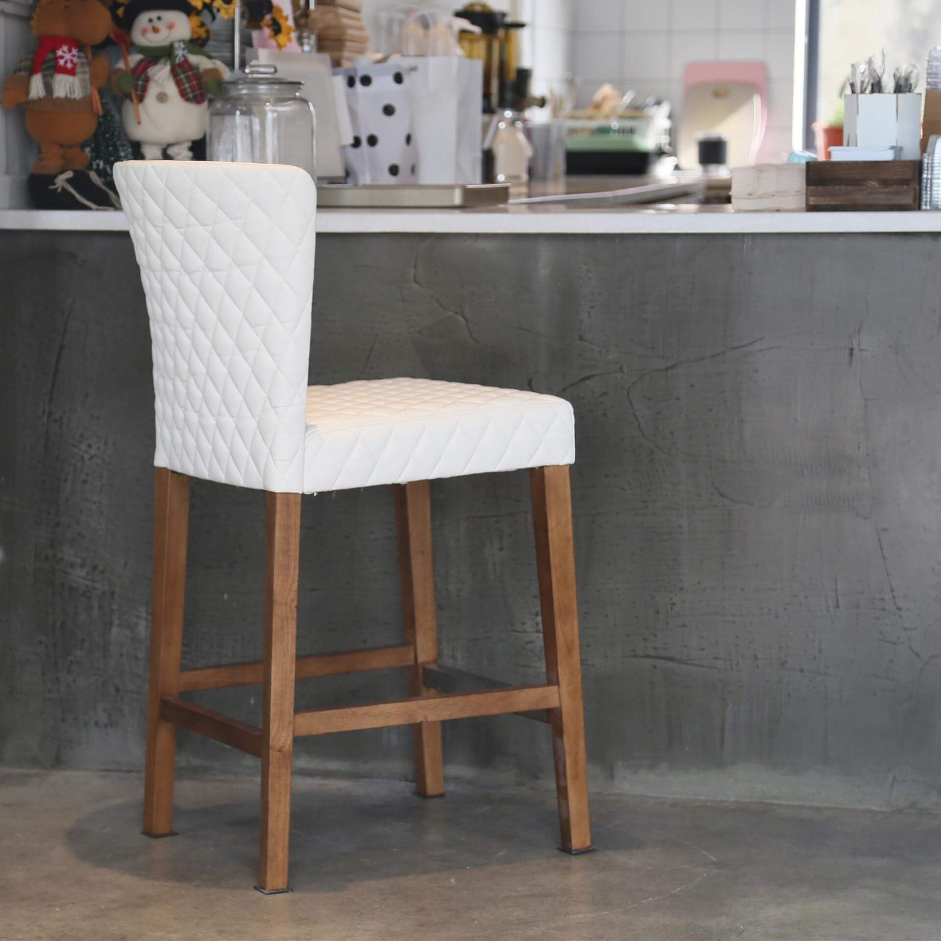 Albie KD Diamond Stitching PU Counter Stool