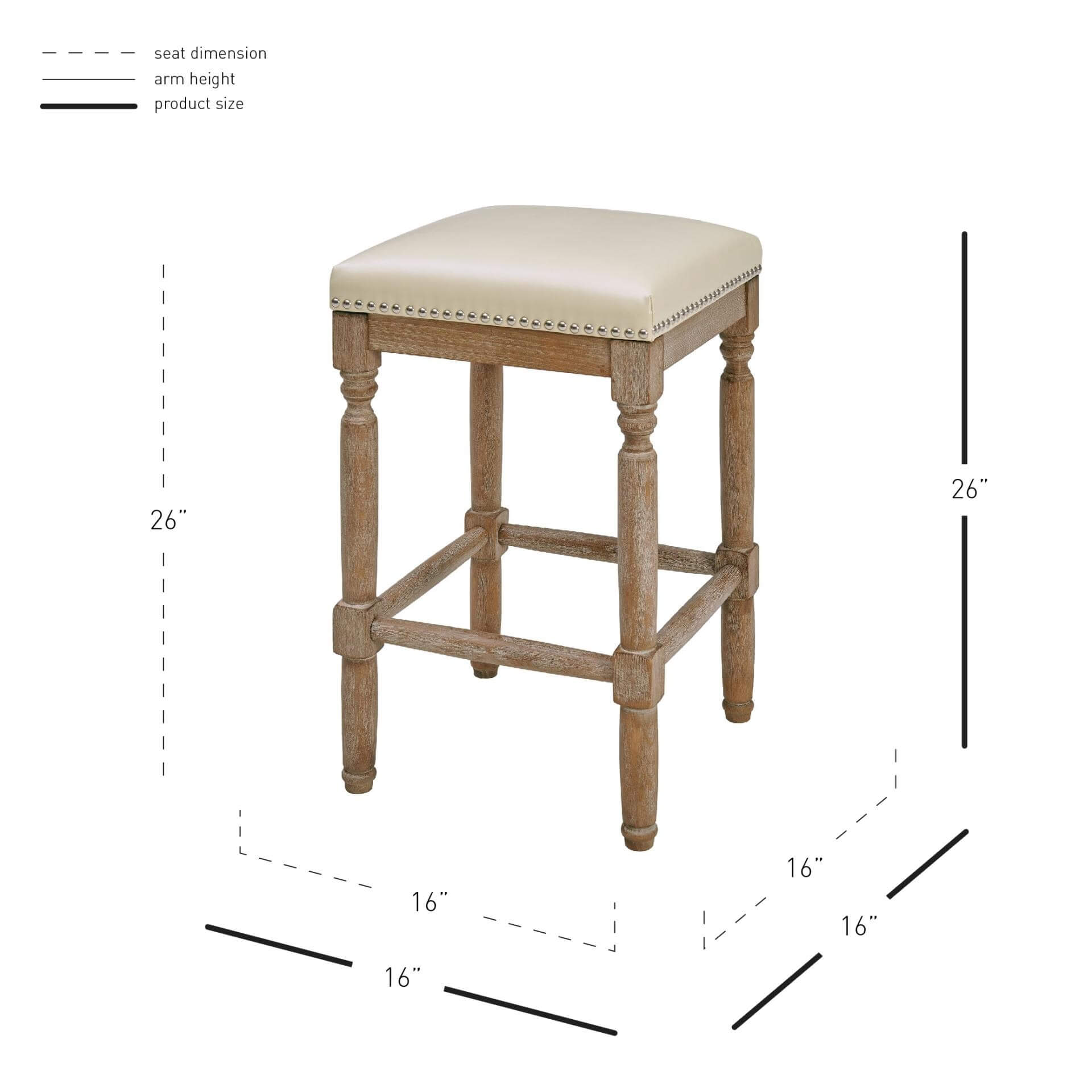 Ernie KD Bonded Leather Counter Stool