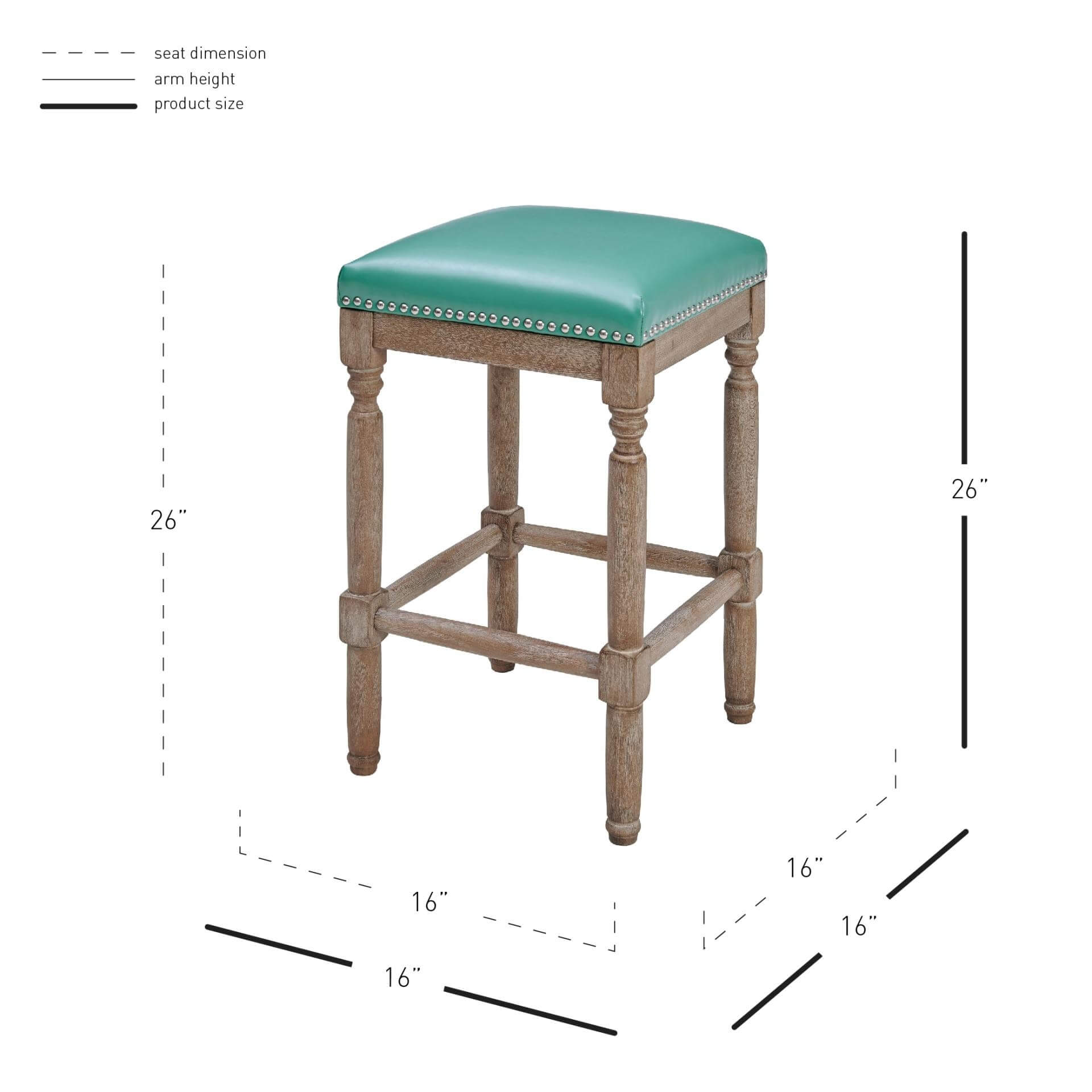 Ernie KD Bonded Leather Counter Stool