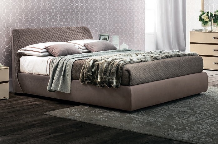Kleo Nabuk Platform Bed, Queen Size