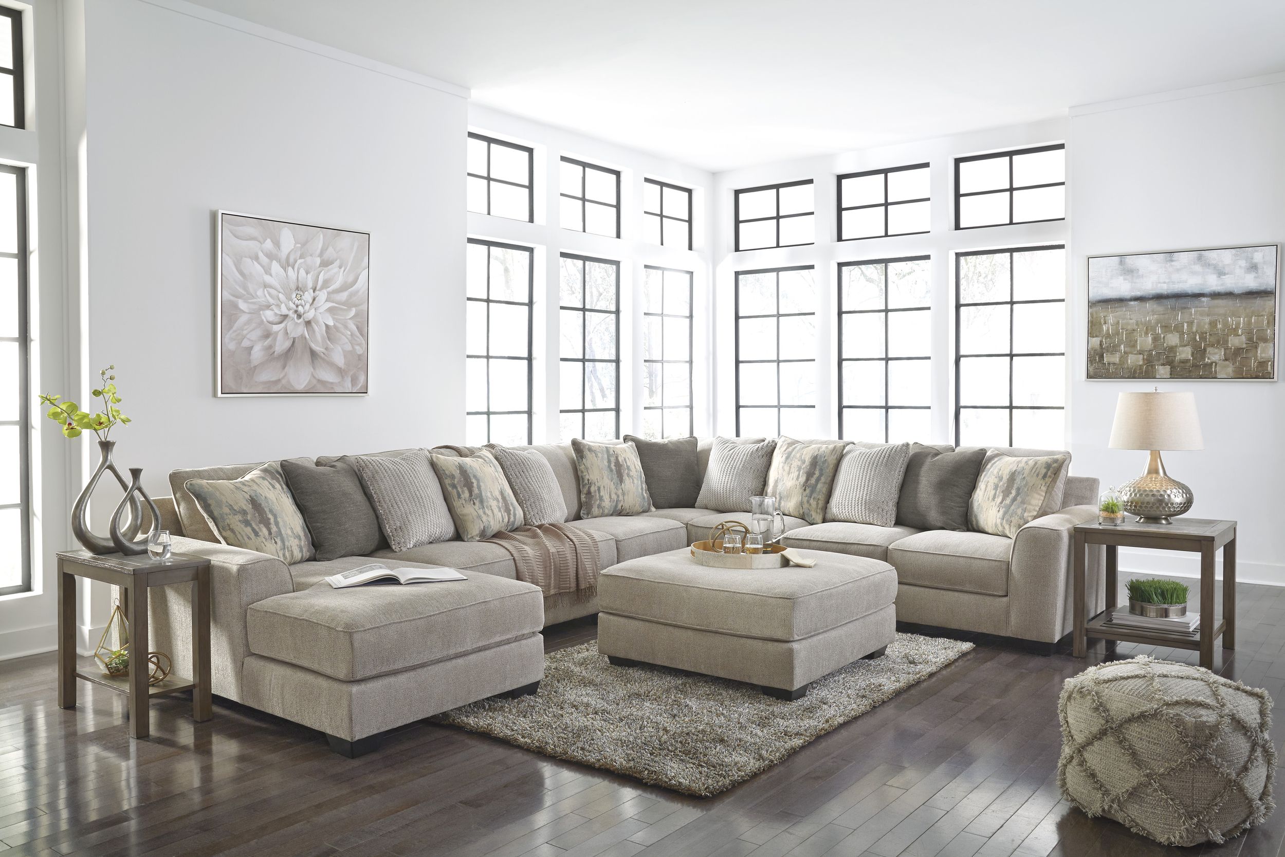 Ardsley 160-inch 5-Piece Polyester U-Shaped Sectional Sofa w/Left Chaise