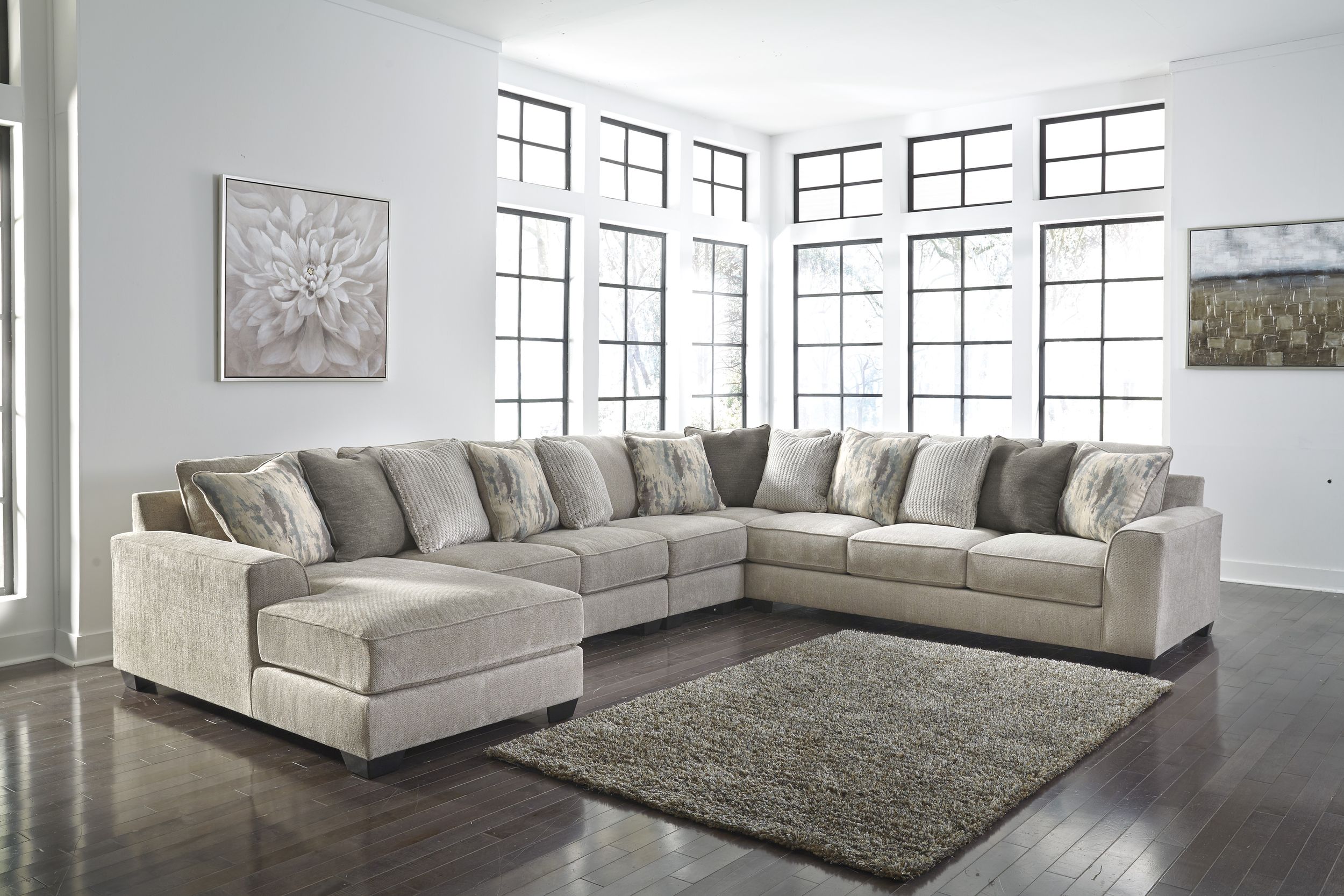 Ardsley 160-inch 5-Piece Polyester U-Shaped Sectional Sofa w/Left Chaise
