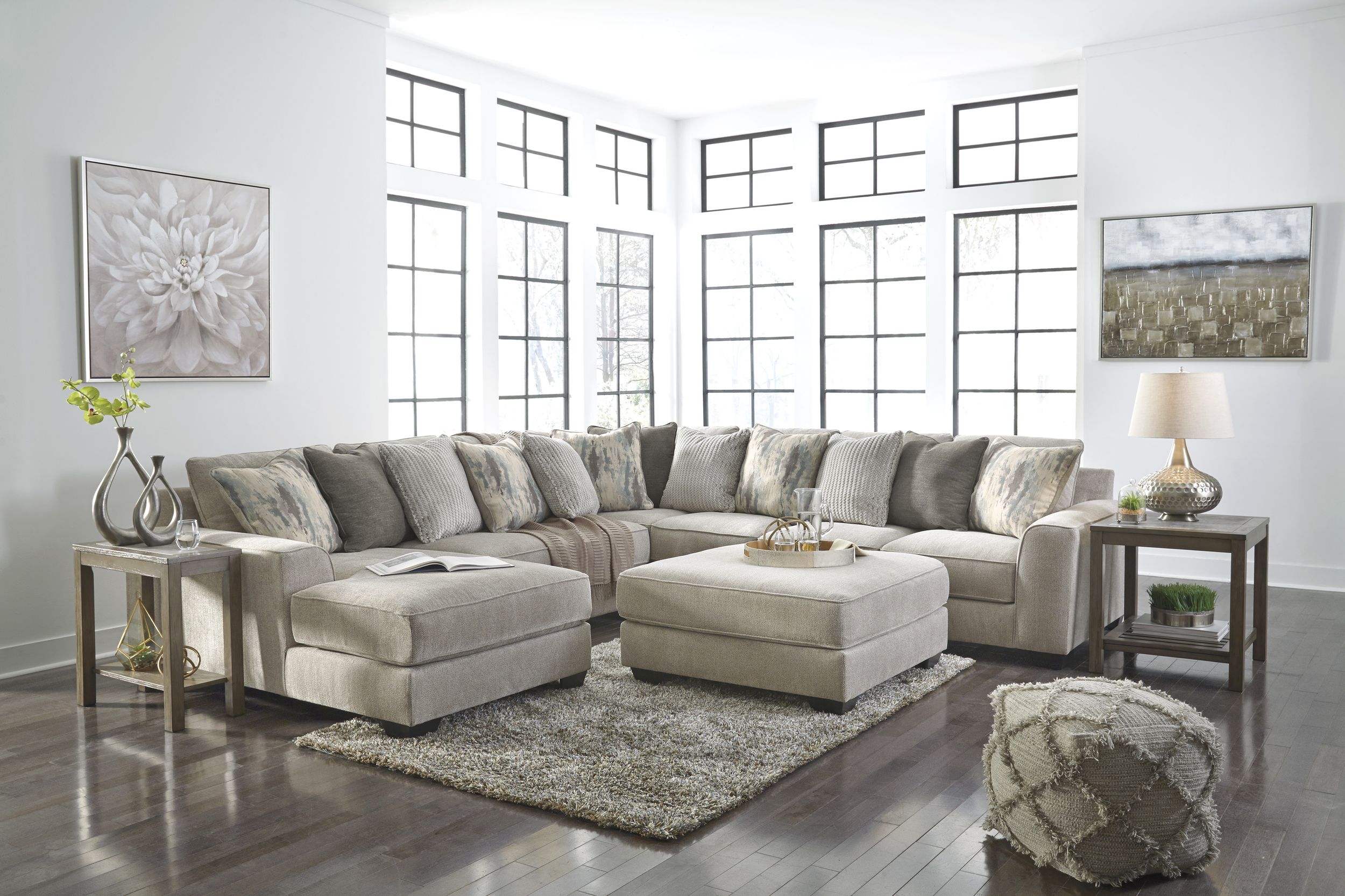 Ardsley 135-inch 4-Piece Polyester U-Shaped Sectional Sofa w/Left Chaise, Combination 2