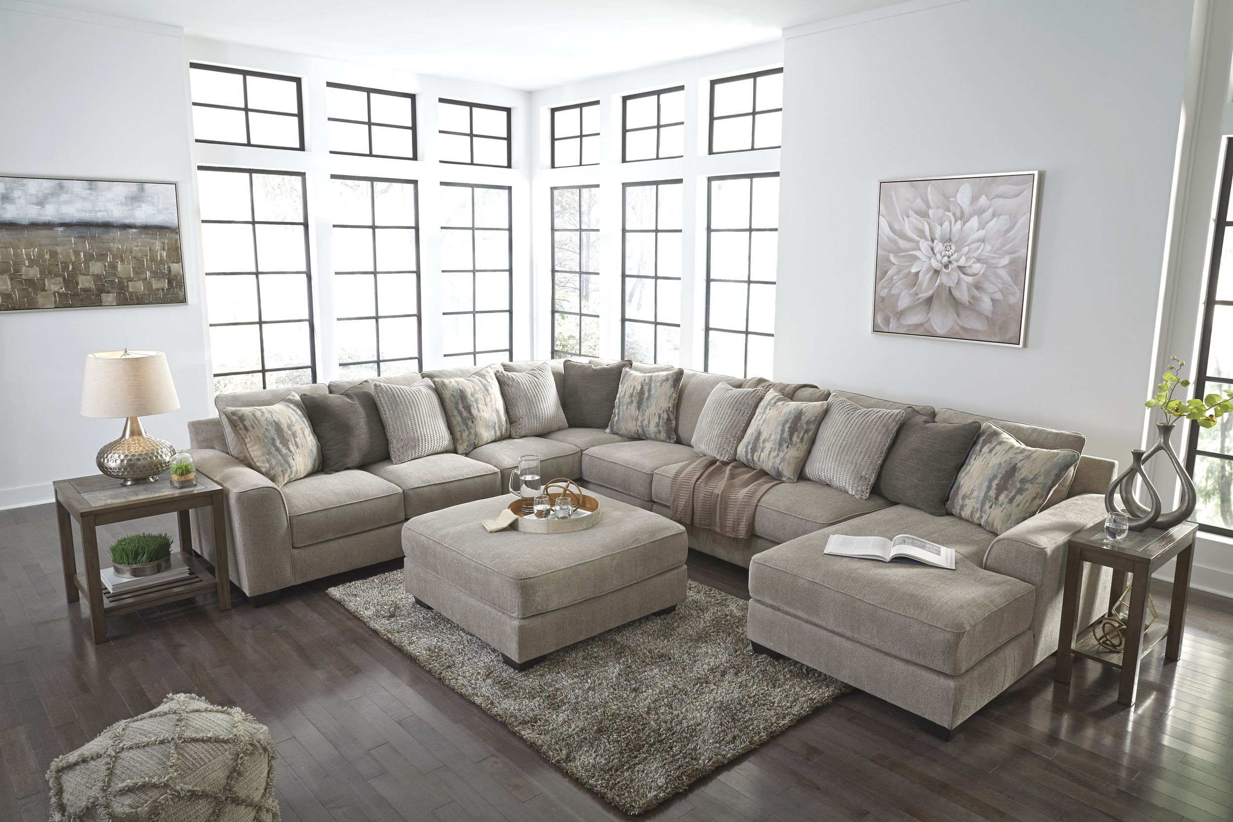 Ardsley 160-inch 5-Piece Polyester U-Shaped Sectional Sofa w/Right Chaise