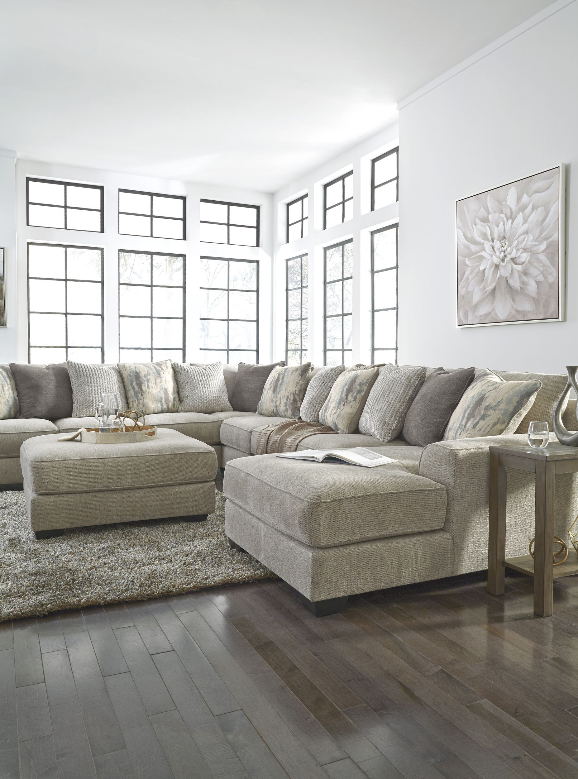 Ardsley 160-inch 5-Piece Polyester U-Shaped Sectional Sofa w/Right Chaise