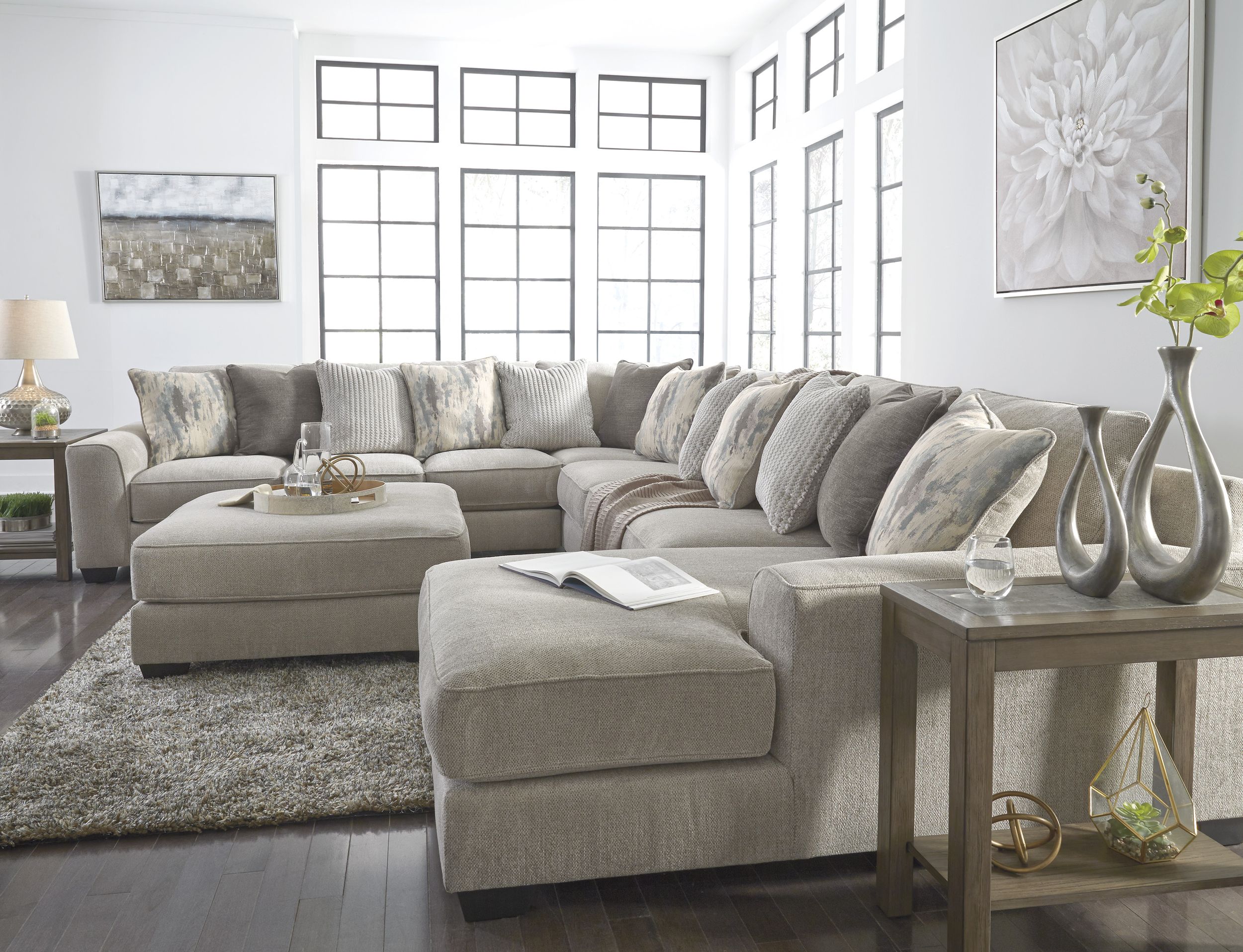 Ardsley 160-inch 5-Piece Polyester U-Shaped Sectional Sofa w/Right Chaise