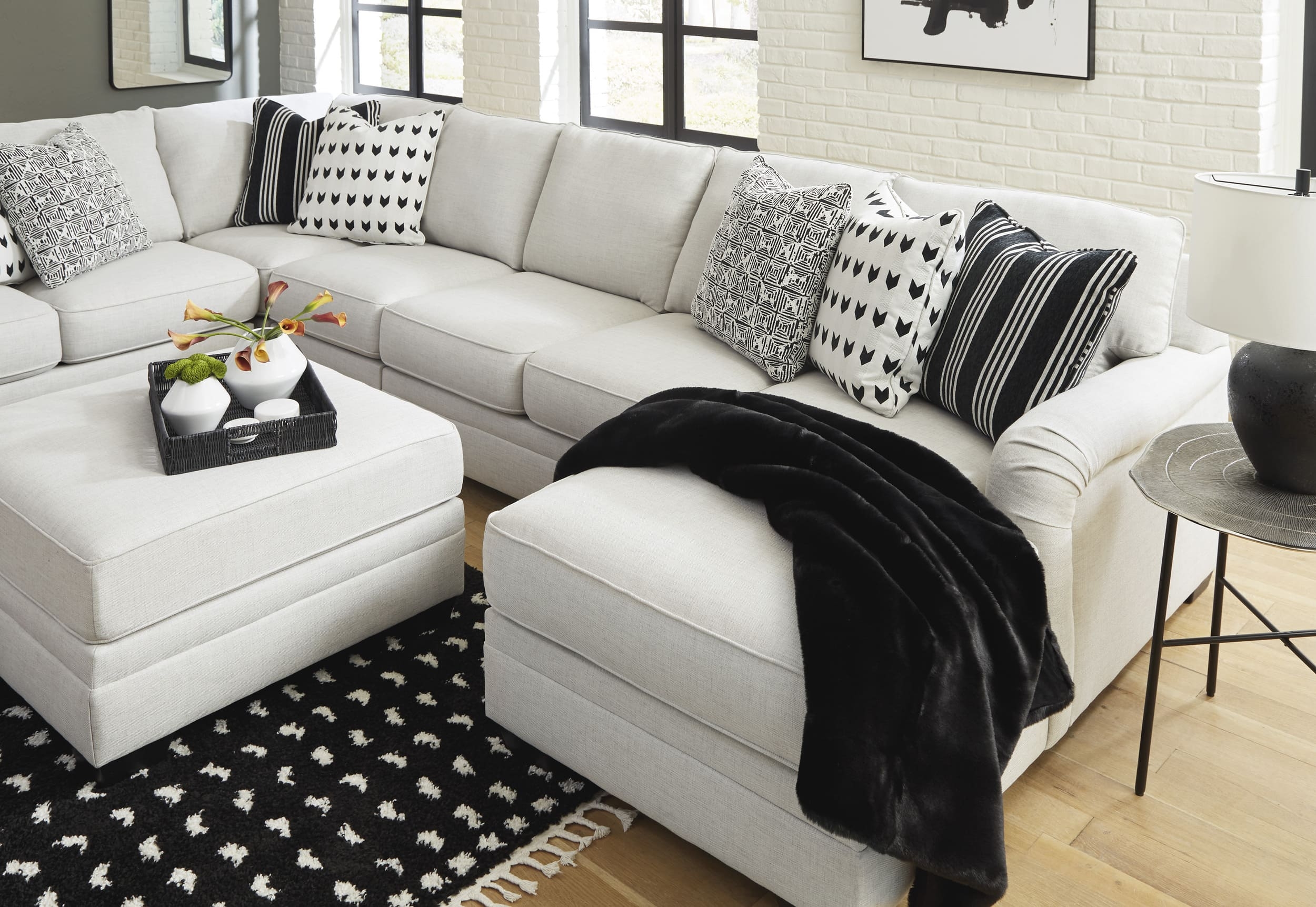 Dove Gray Sectional Sofa chaise And Ottoman by Ashley