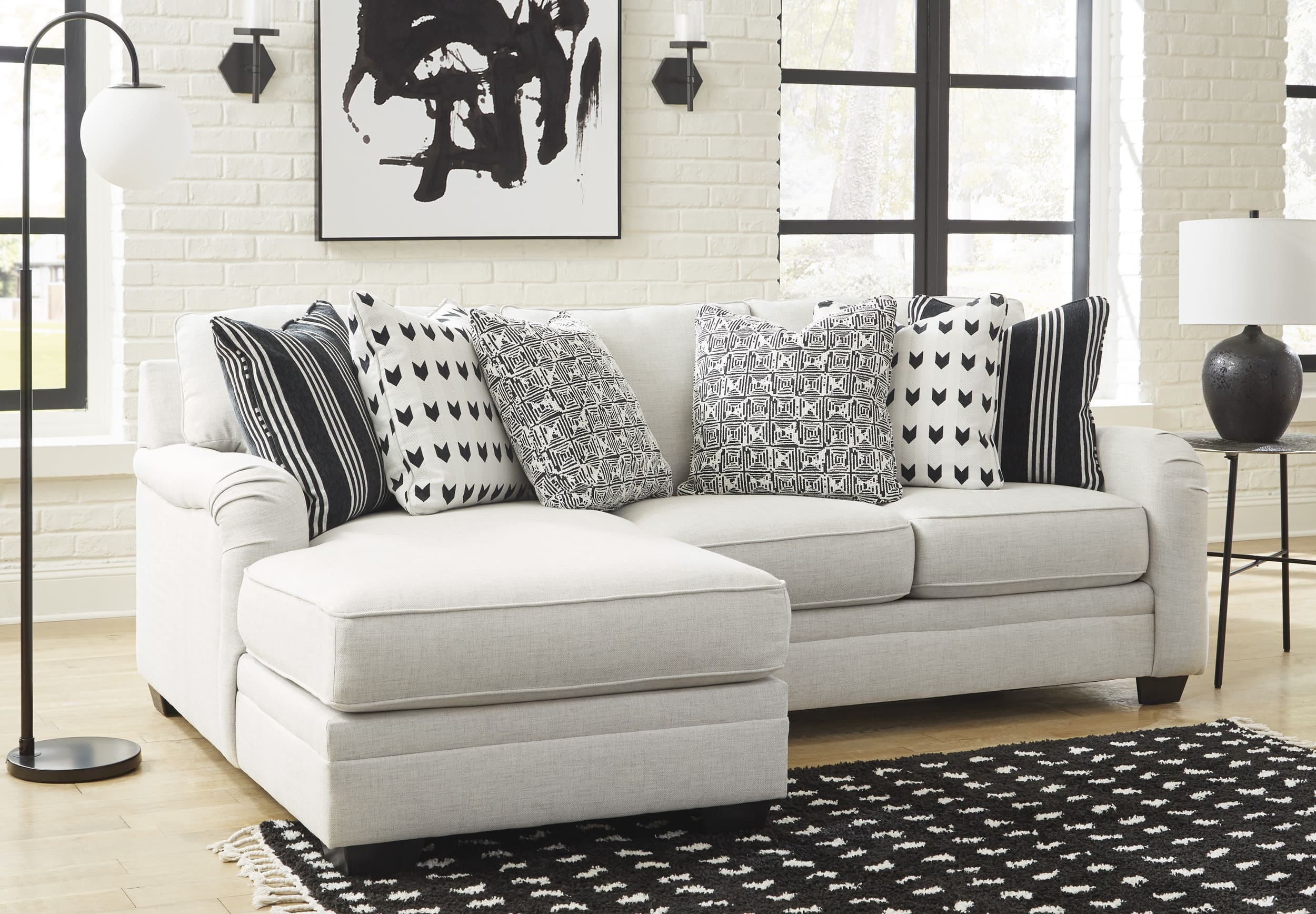Huntsworth 2-Piece Polyester L-Shaped Sectional Sofa w/Left Arm Chaise Facing