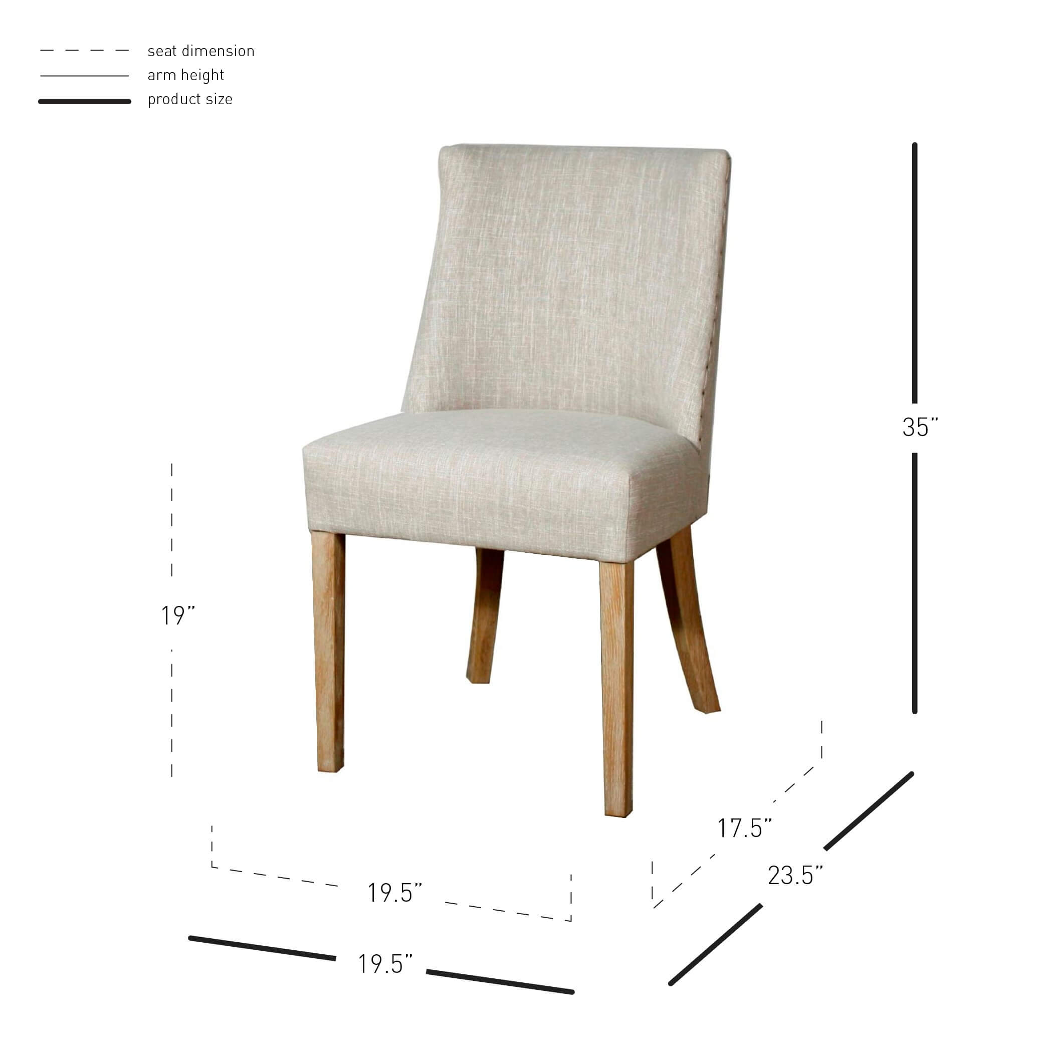 New Paris Fabric Dining Chair, Natural Wood Legs