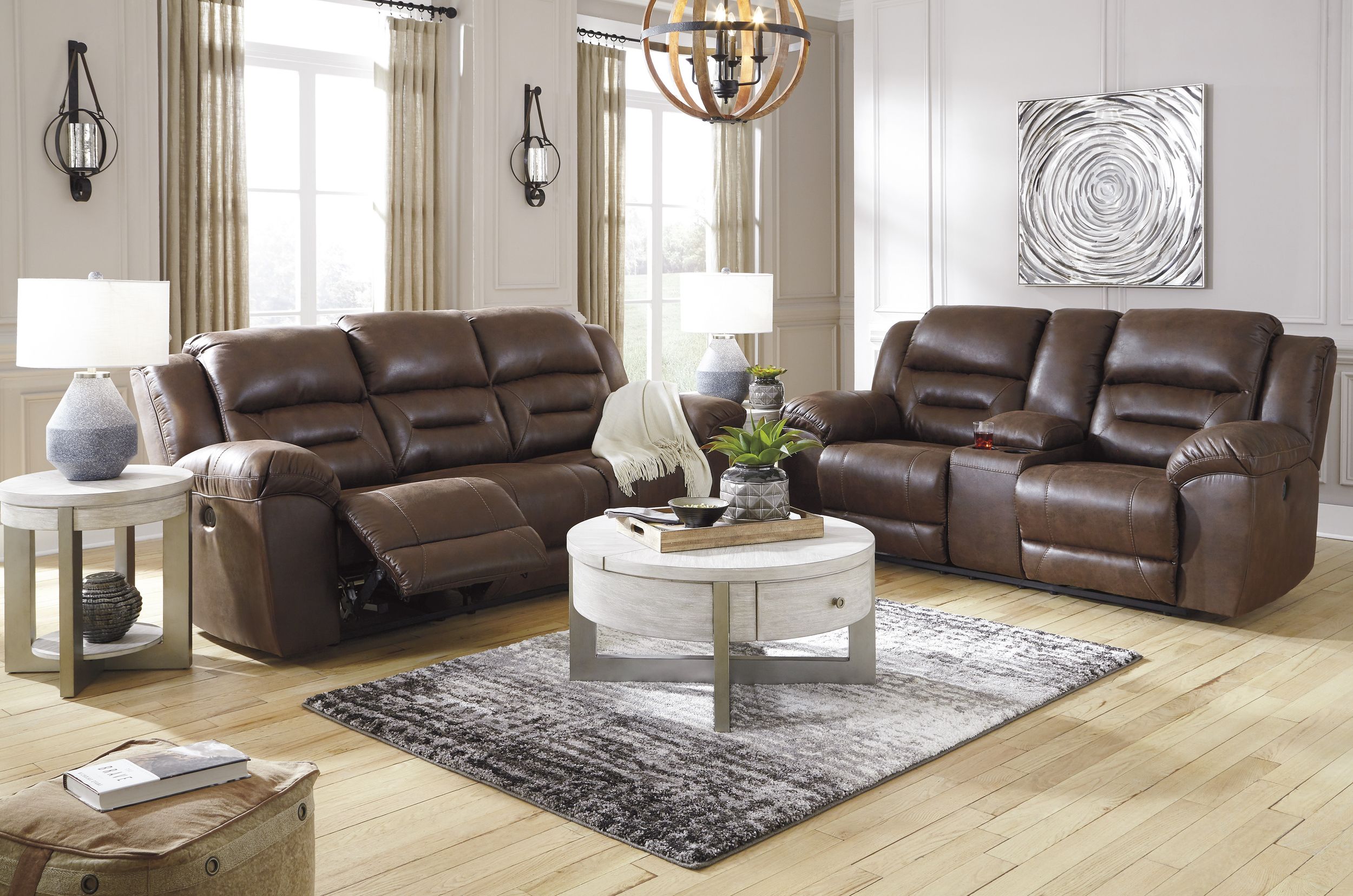 Stoneland Faux Leather Power Reclining Living Room Set