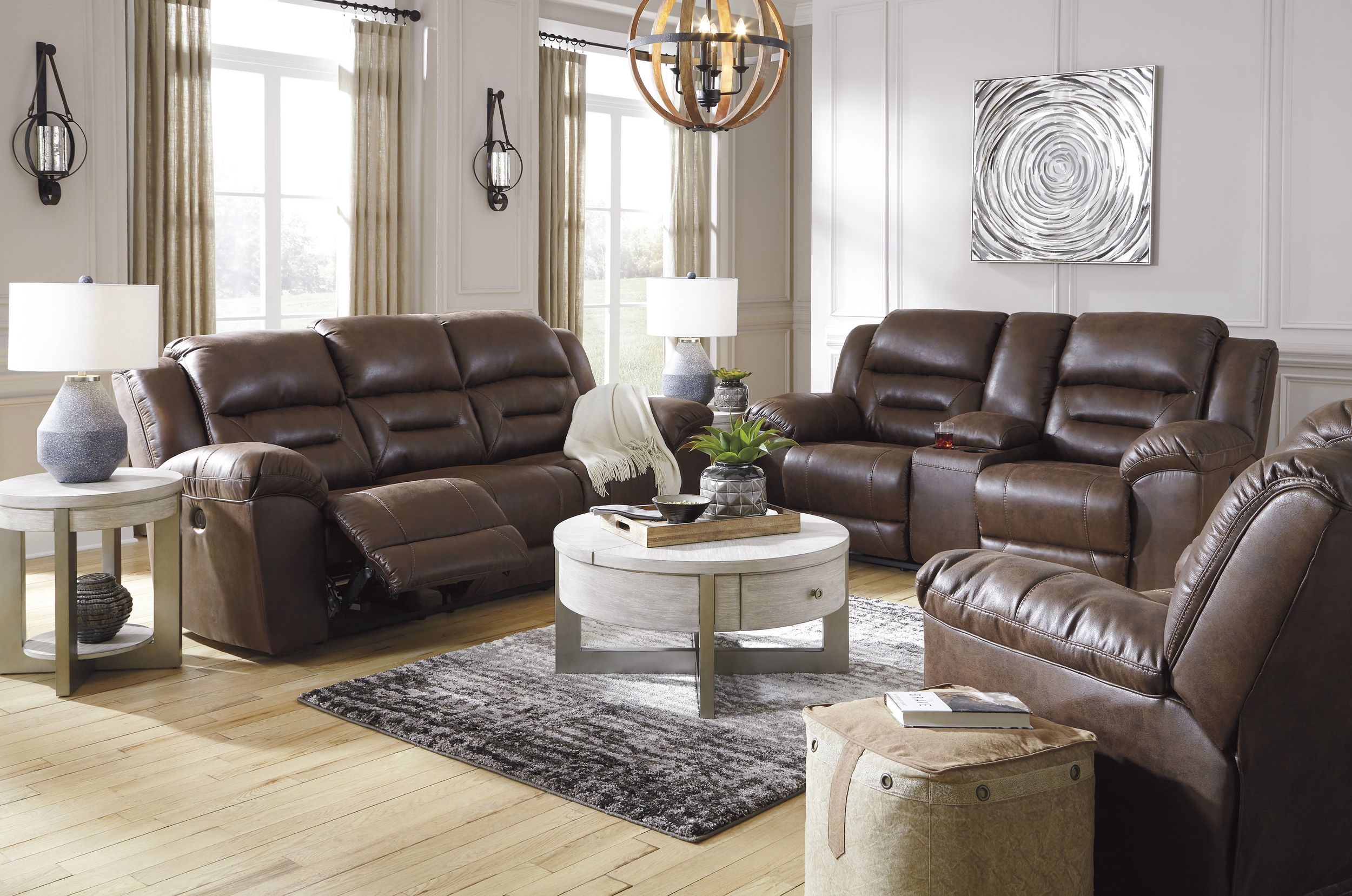 Stoneland Faux Leather Power Reclining Living Room Set