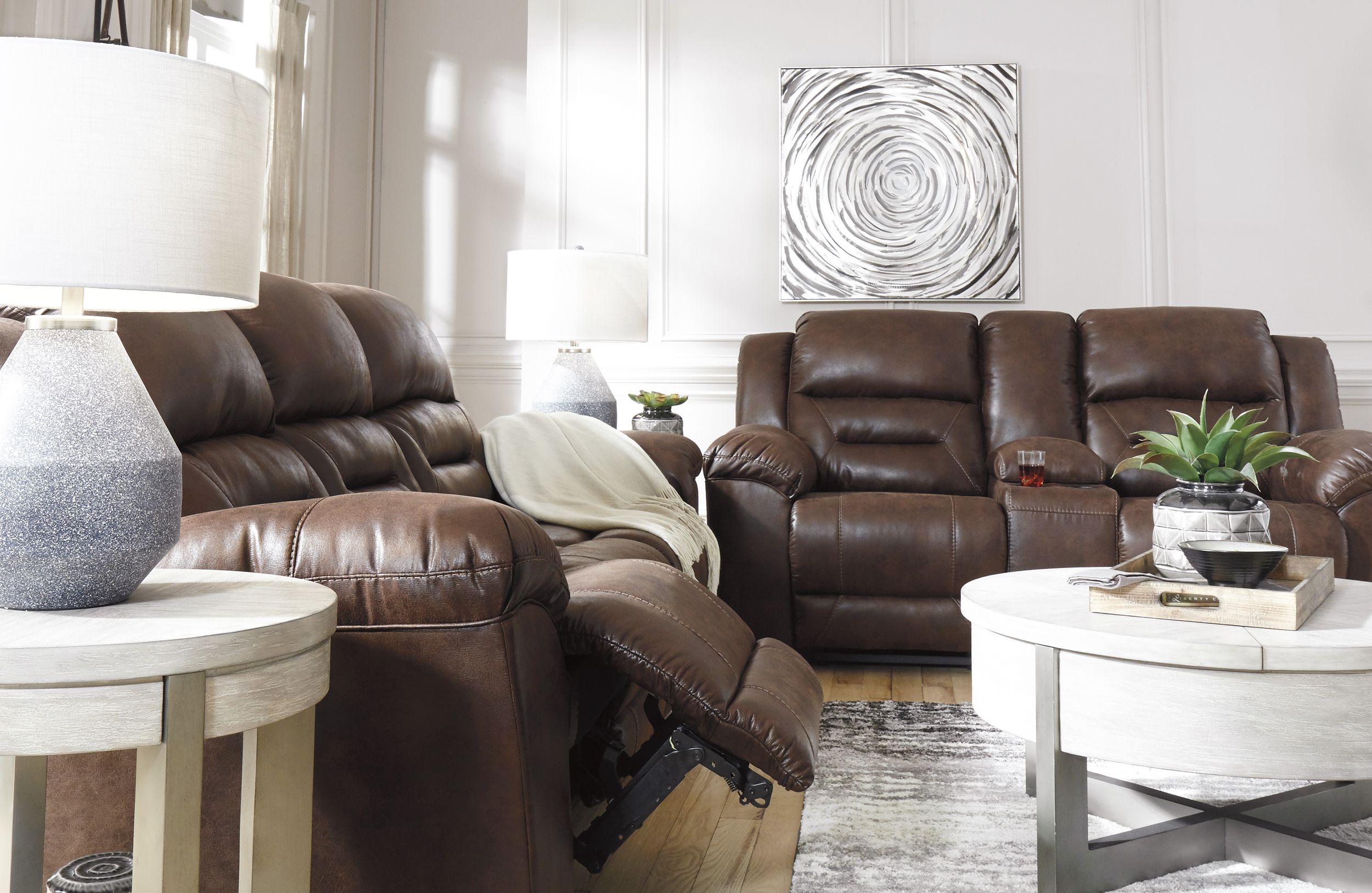 Stoneland Faux Leather Power Reclining Living Room Set