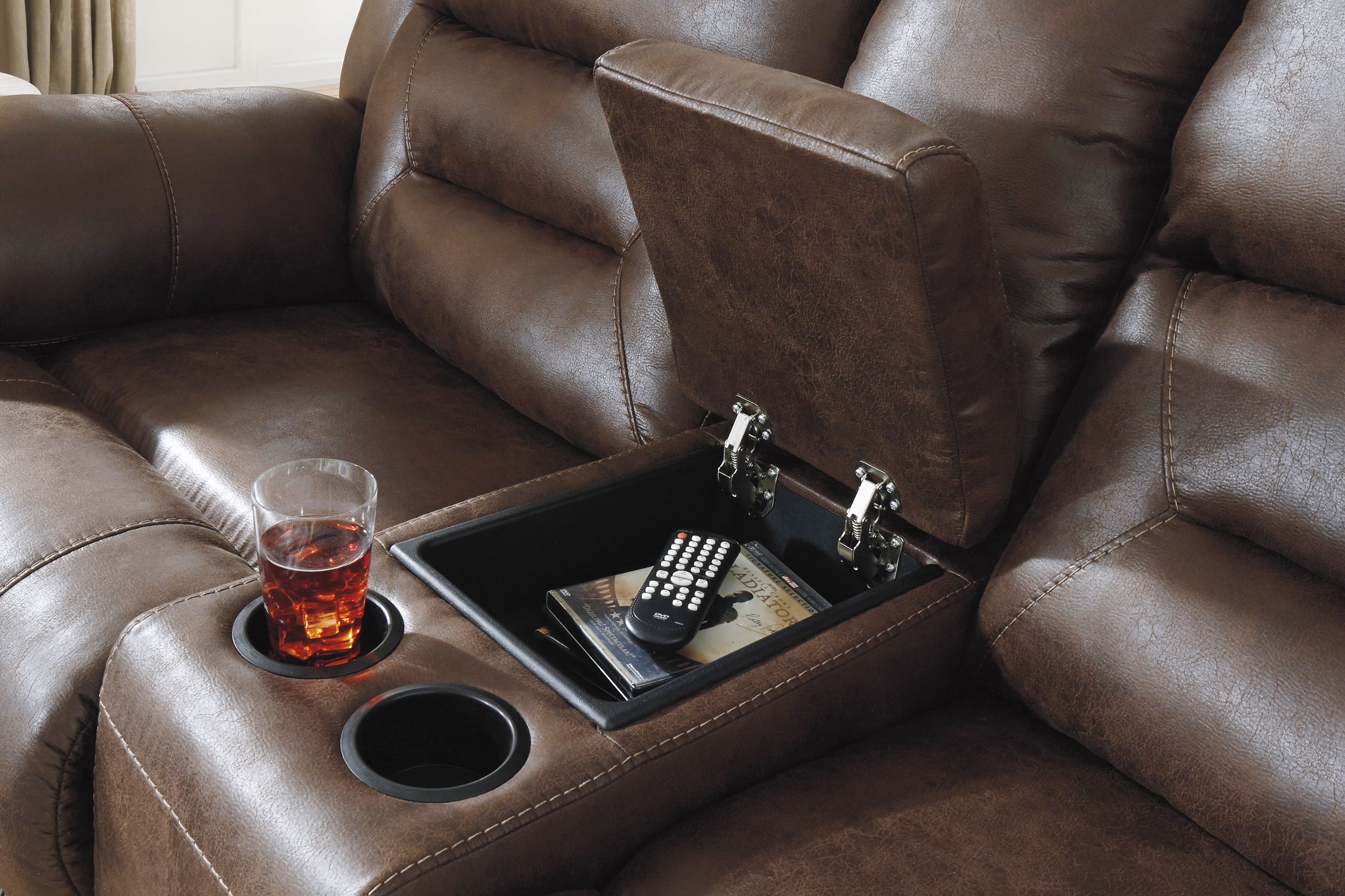 Stoneland Faux Leather Manual Reclining Living Room Set