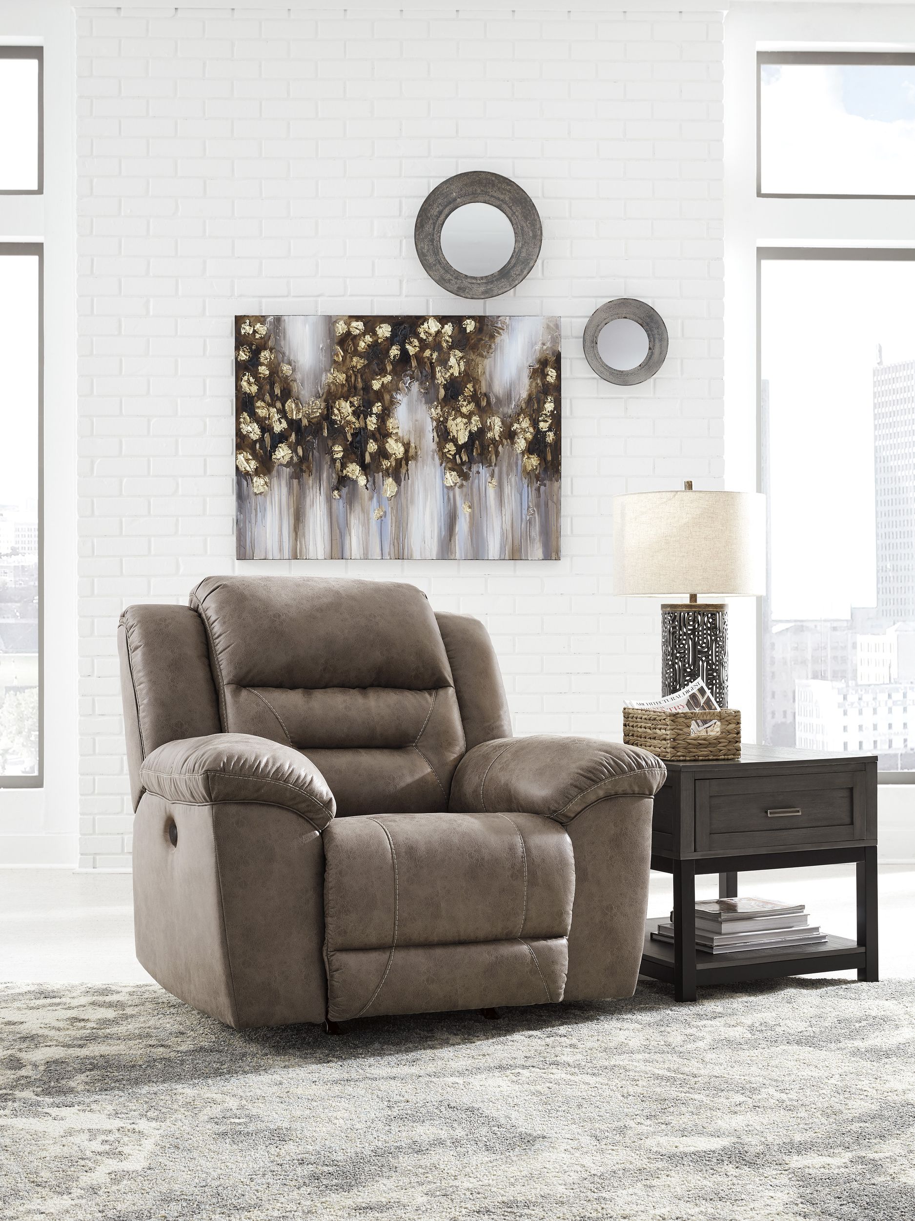 Stoneland Faux Leather Power Reclining Living Room Set