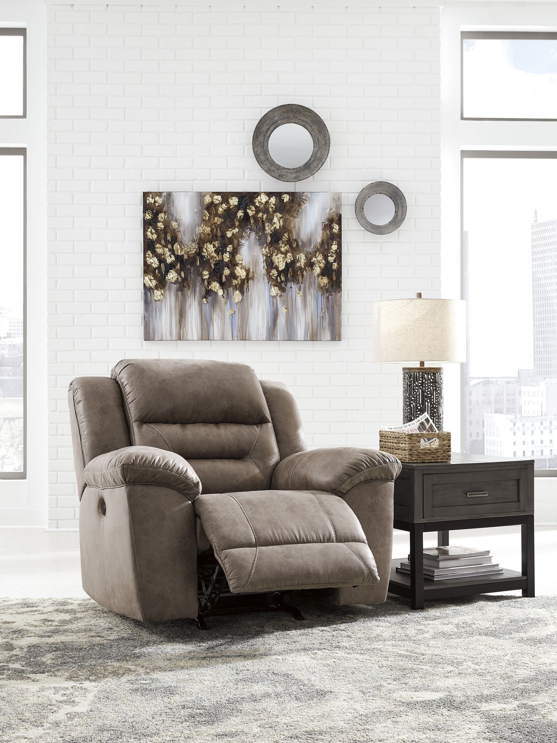 Stoneland Faux Leather Power Reclining Living Room Set