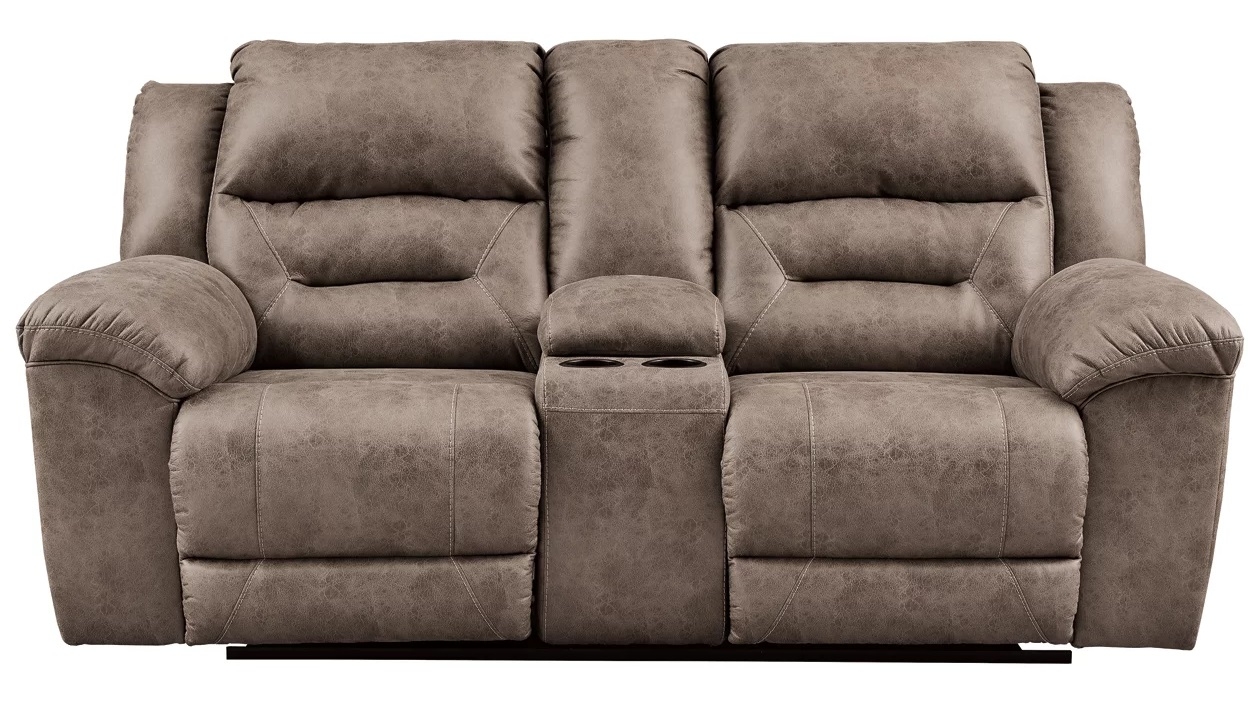Stoneland Faux Leather Manual Reclining Loveseat w/Console