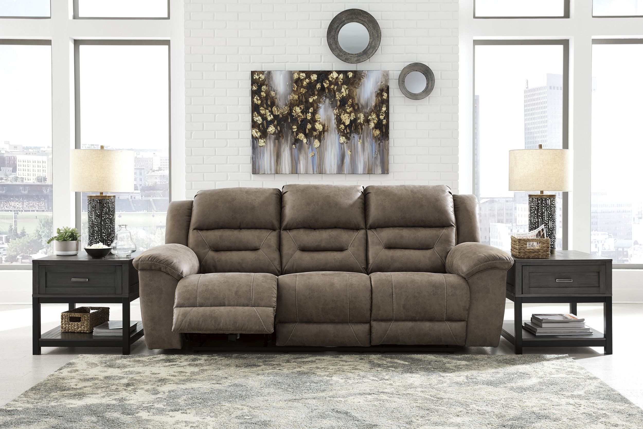 Stoneland Faux Leather Power Reclining Living Room Set