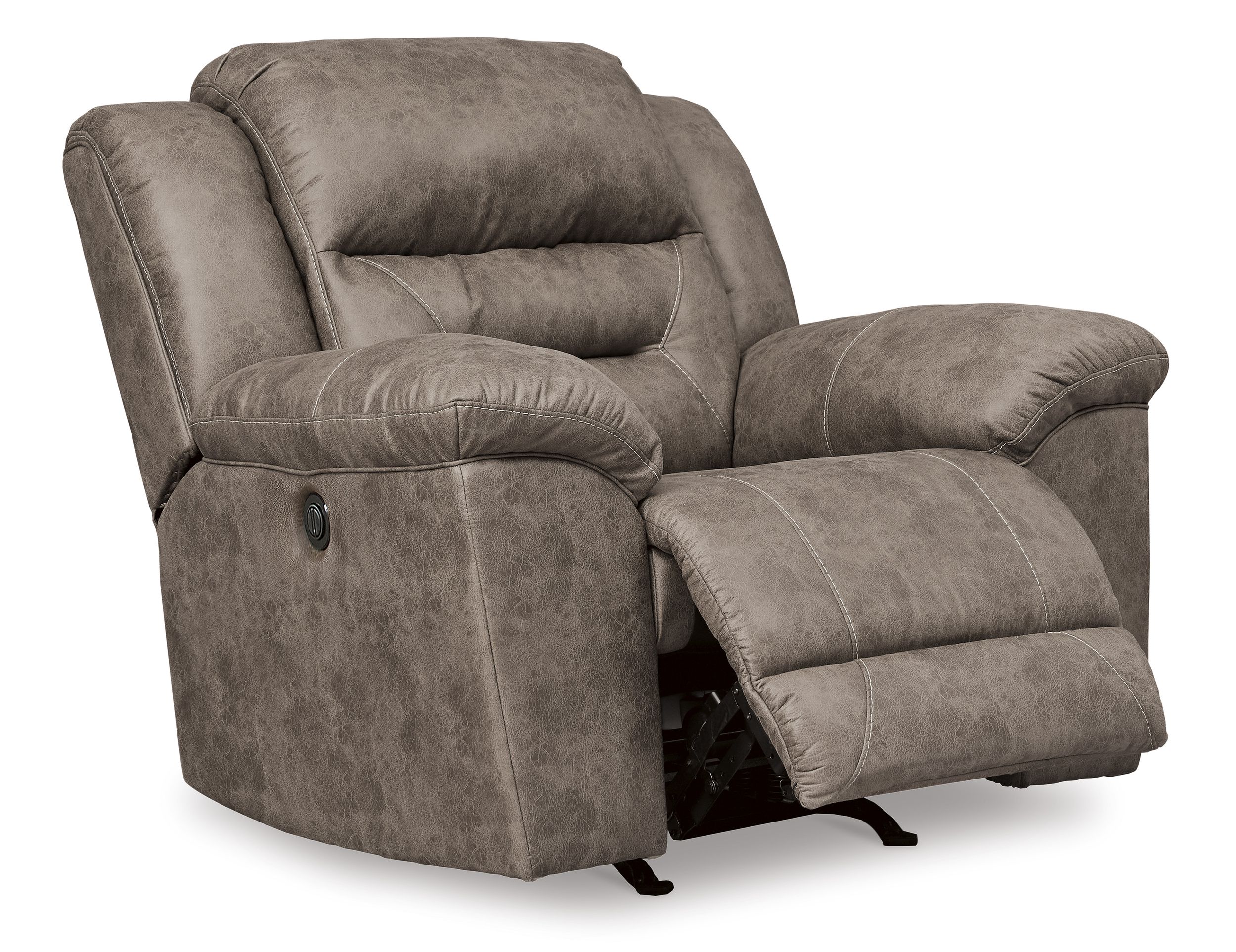 Stoneland Faux Leather Power Rocker Recliner Armchair