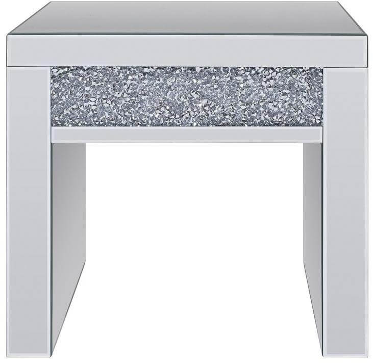 Noralie 81477 Mirrored/Faux Diamonds End Table