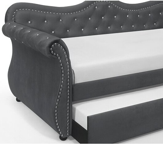 Abby Velvet Tufted Daybed w/Trundle